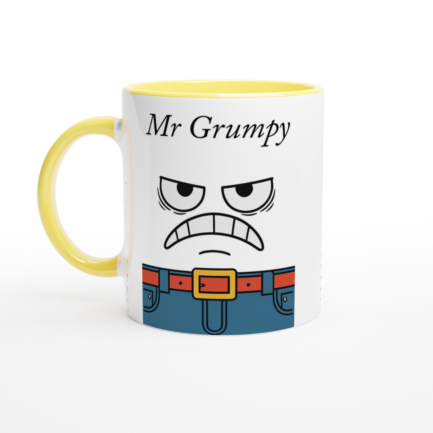 Mr Grumpy Mug – Funny Ceramic Coffee Cup – Gift for Coffee Lovers – Dishwasher & Microwave Safe Ceramic Yellow
