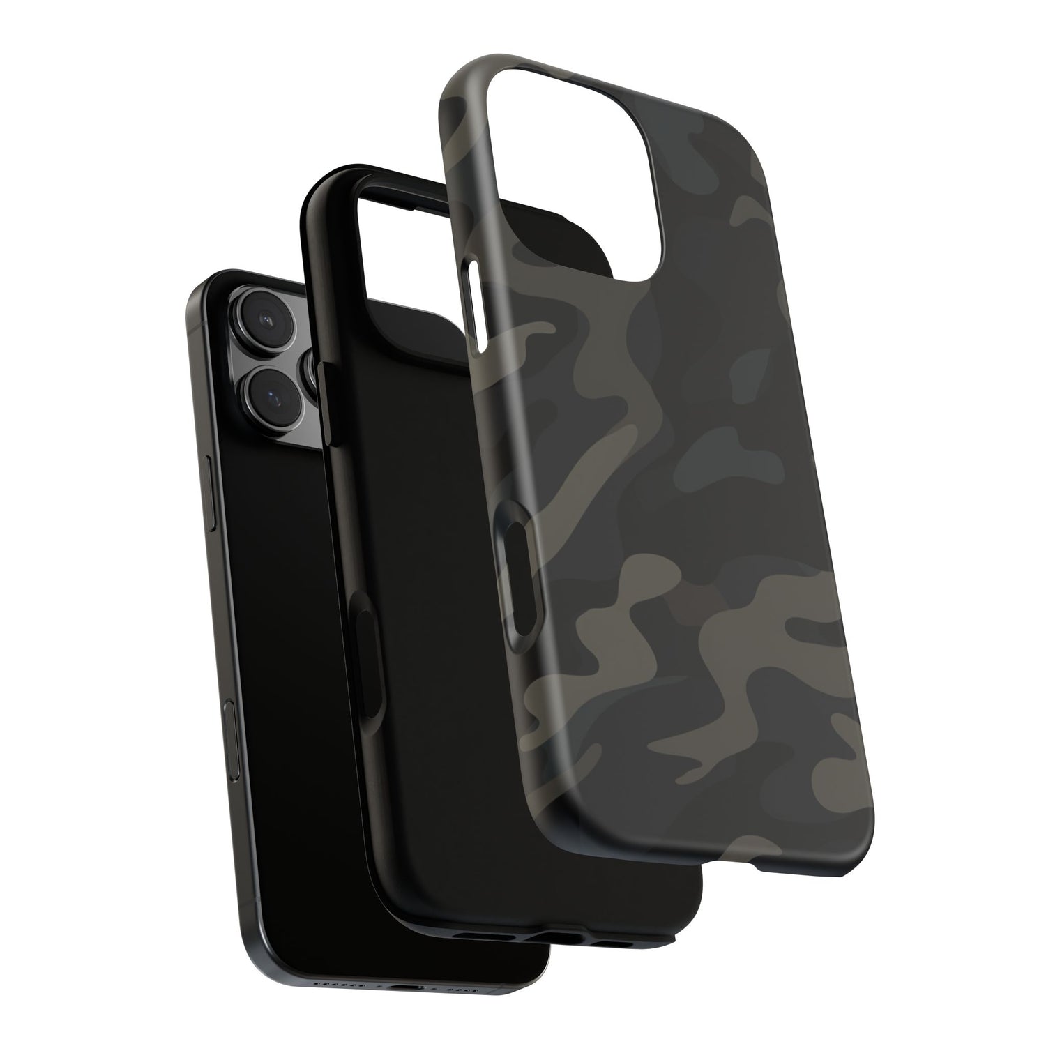 Black Camouflage Phone Case for iPhone, Samsung and Google Pixel
