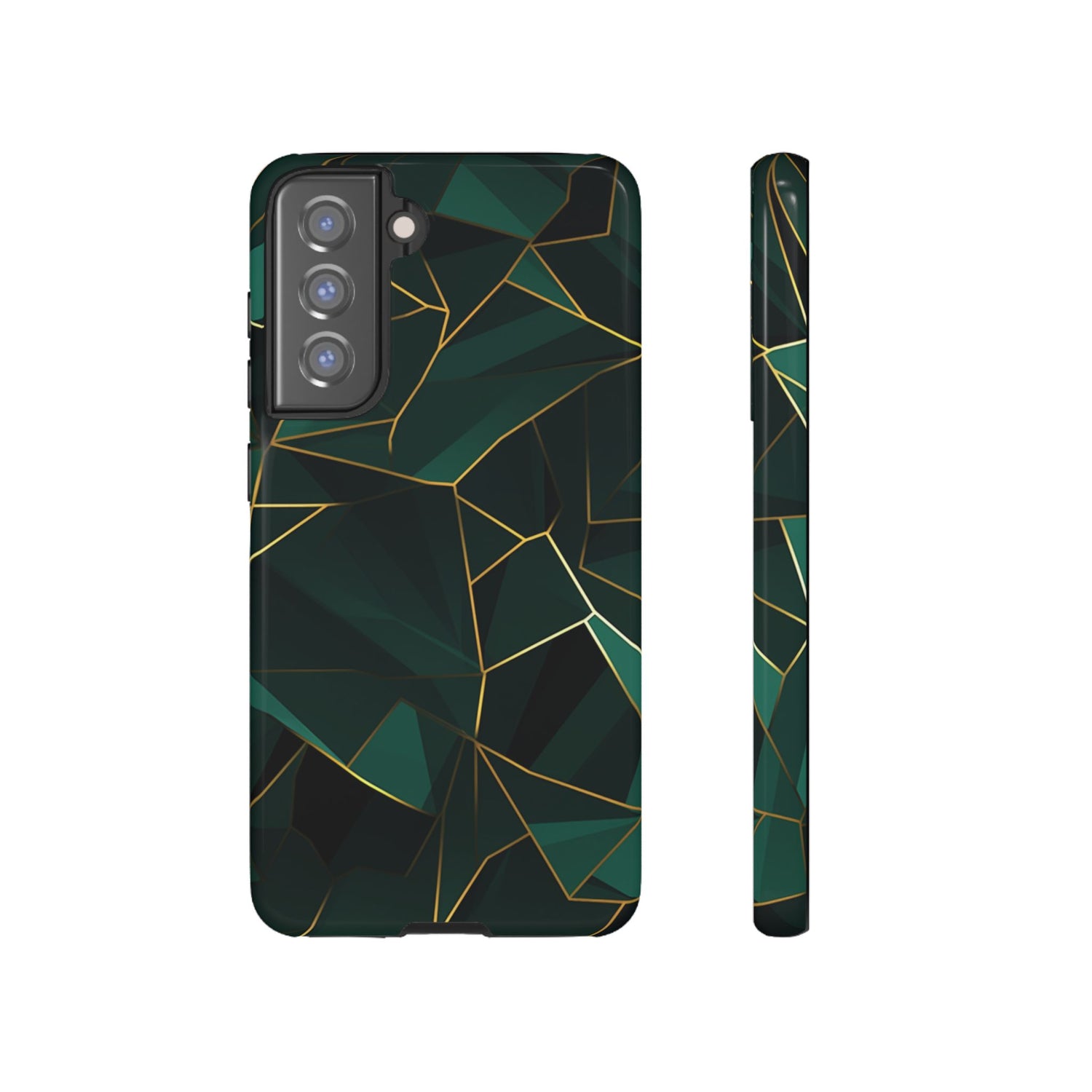Emerald Veil - Geometric Luxe Phone Case Samsung Galaxy S21 FE Glossy