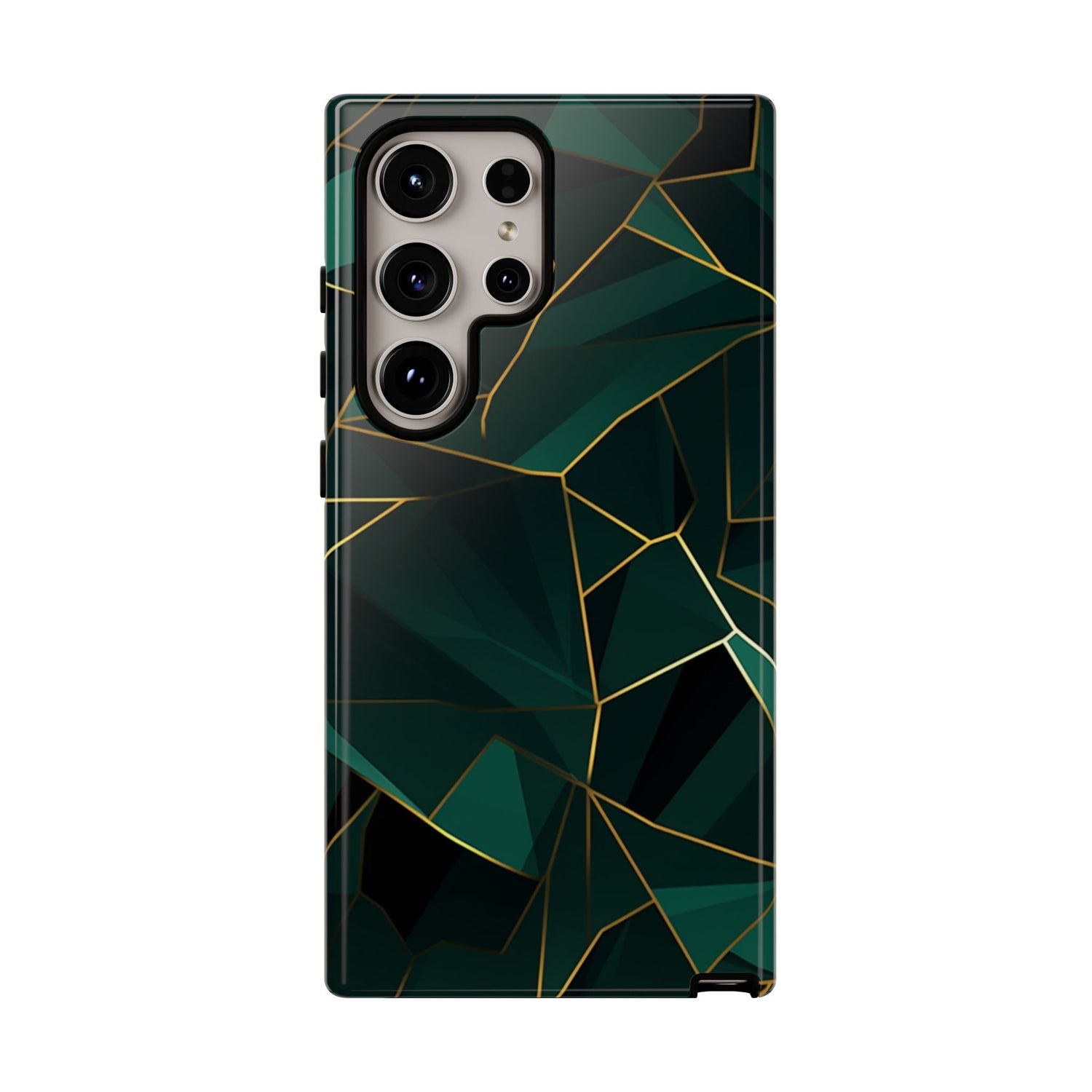 Emerald Veil - Geometric Luxe Phone Case Samsung Galaxy S24 Ultra Glossy