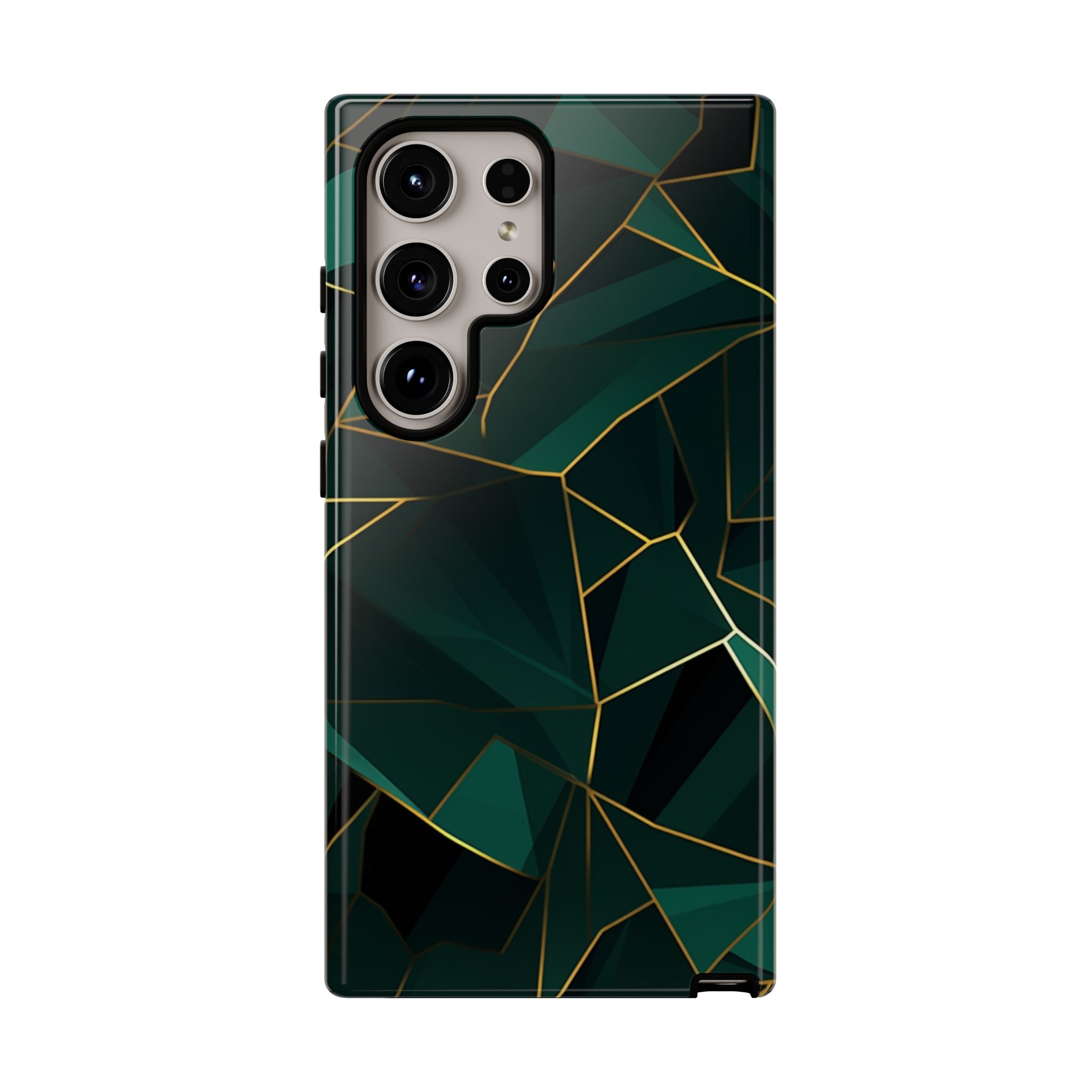 Emerald Veil - Geometric Luxe Phone Case Samsung Galaxy S24 Ultra Glossy