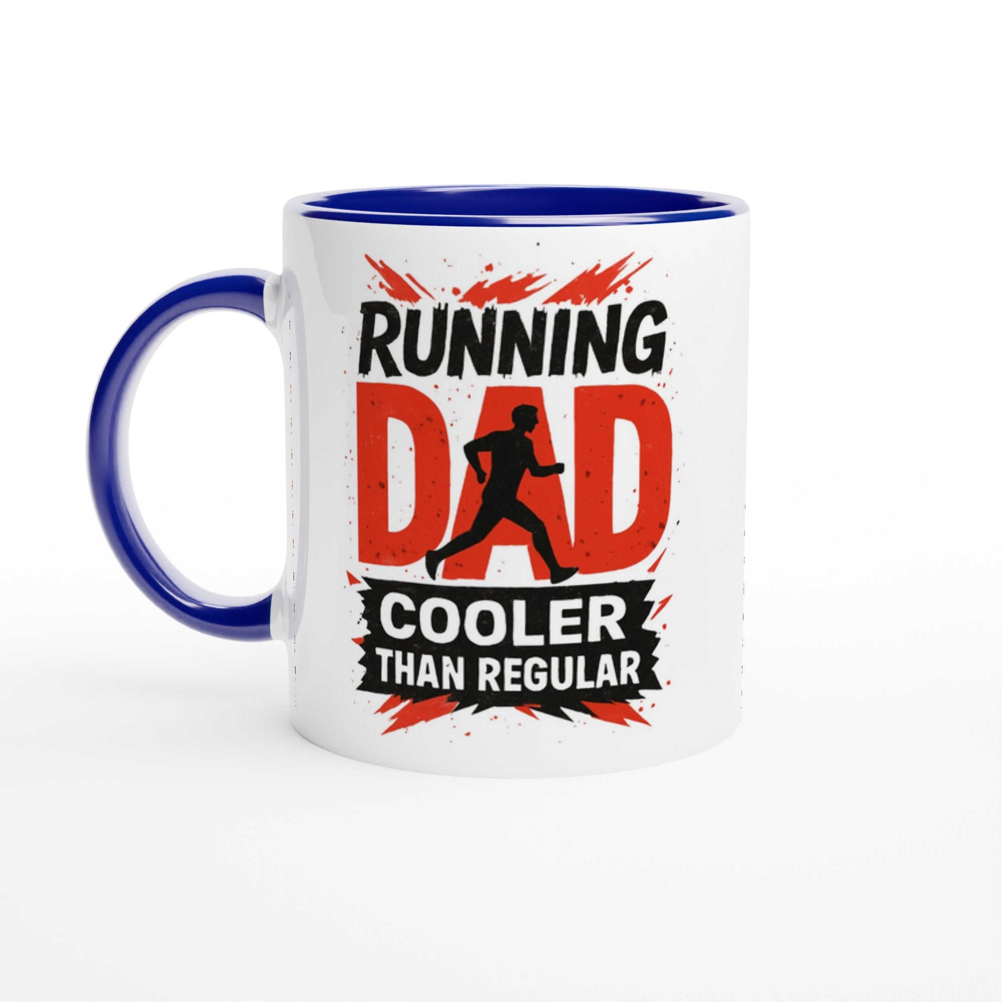 Running Dad Mug - Cooler than Regular Dad | 11oz Gift for Runners Ceramic Blue