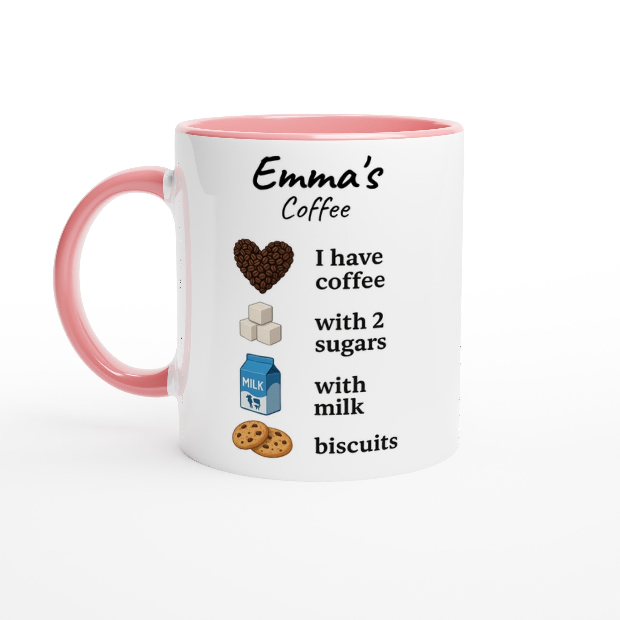 Personalized Coffee Mug - Custom Name Mug with Colorful Rim - Perfect Gift for Coffee Lovers