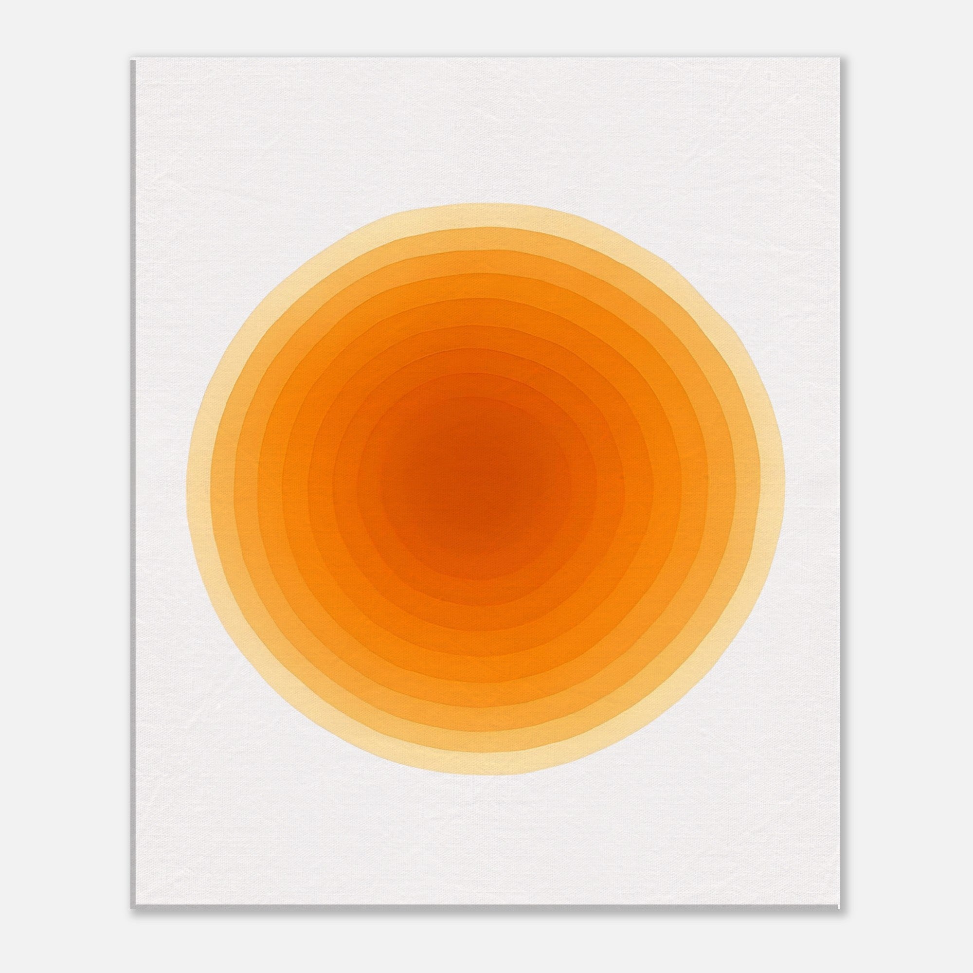 Solar Bloom - Radiant Orange Canvas - Abstract Watercolor Spiral Art Print - Slim Canvas - Wall Art 50x60 cm 20x24″