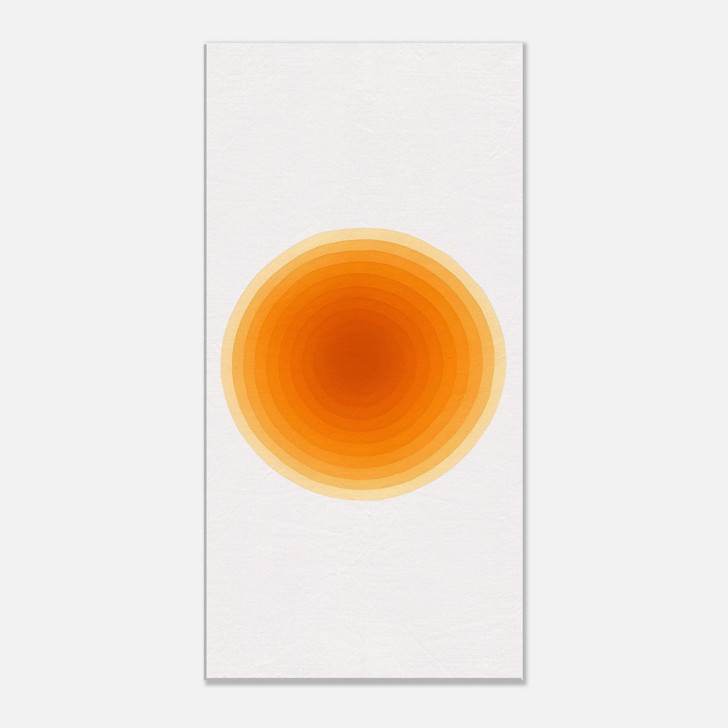 Solar Bloom - Radiant Orange Canvas - Abstract Watercolor Spiral Art Print - Slim Canvas - Wall Art 40x80 cm 16x32″