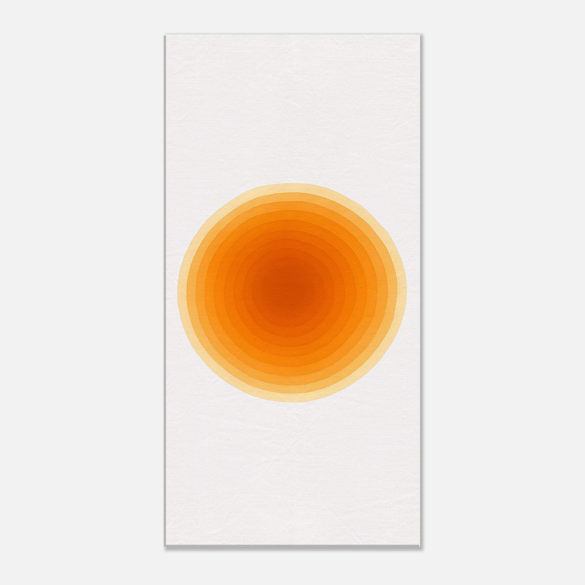 Solar Bloom - Radiant Orange Canvas - Abstract Watercolor Spiral Art Print - Slim Canvas - Wall Art 40x80 cm 16x32″