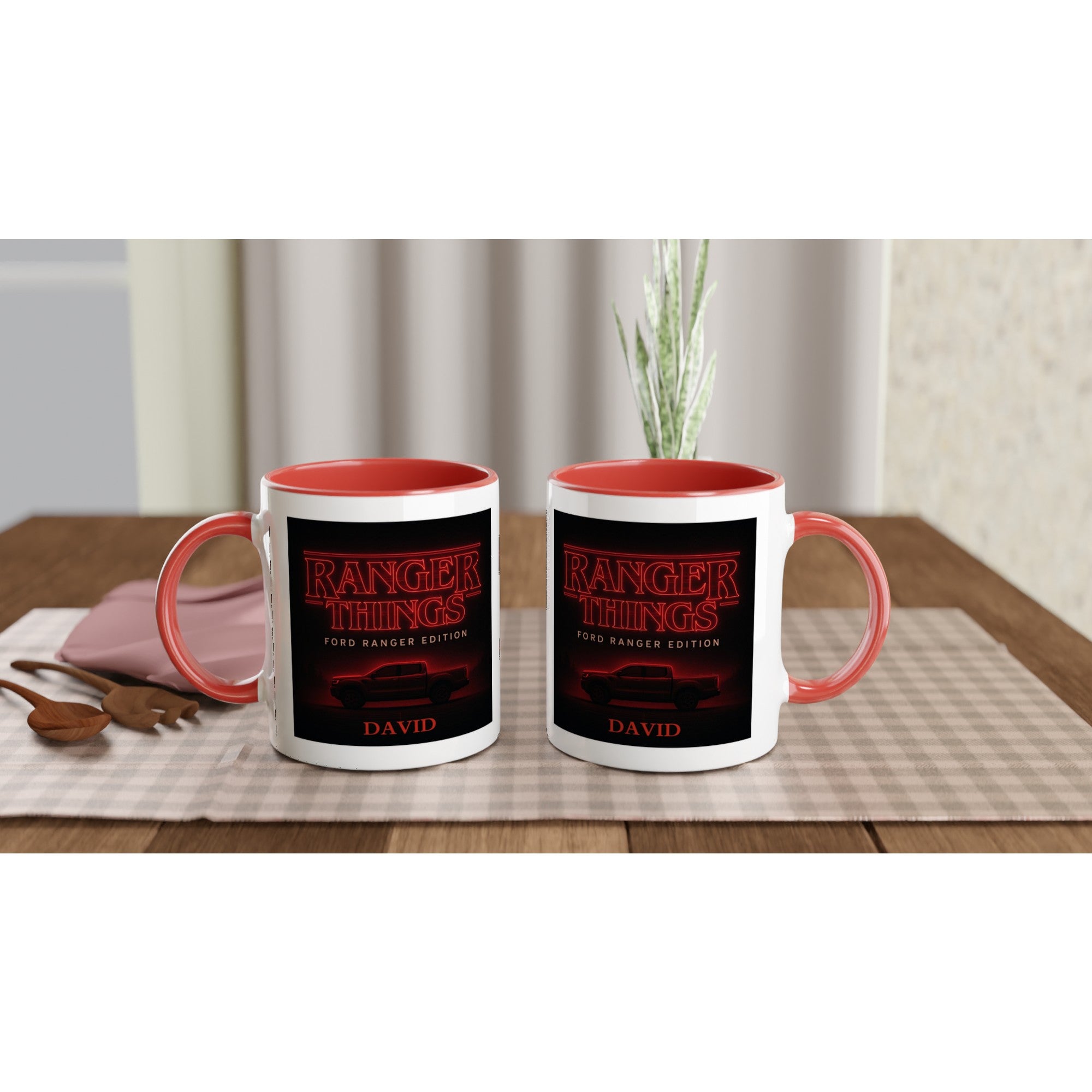 Personalized Ford Ranger Things Mug - Custom Offroad Car Lover Gift | 11oz Ceramic - Inspired by Stranger Things
