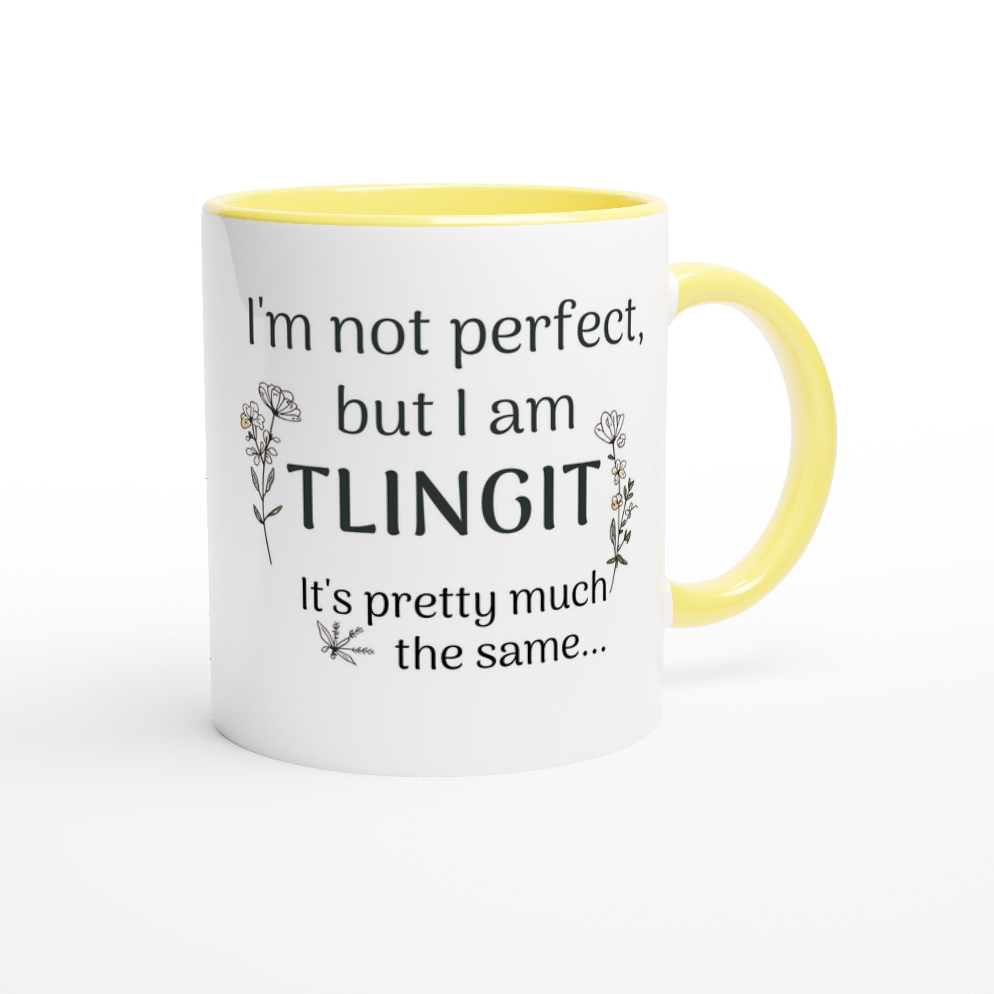Proud Tlingit First Nations Mug | 11oz Coffee Cup | Native Community Lover Gift Ceramic Yellow