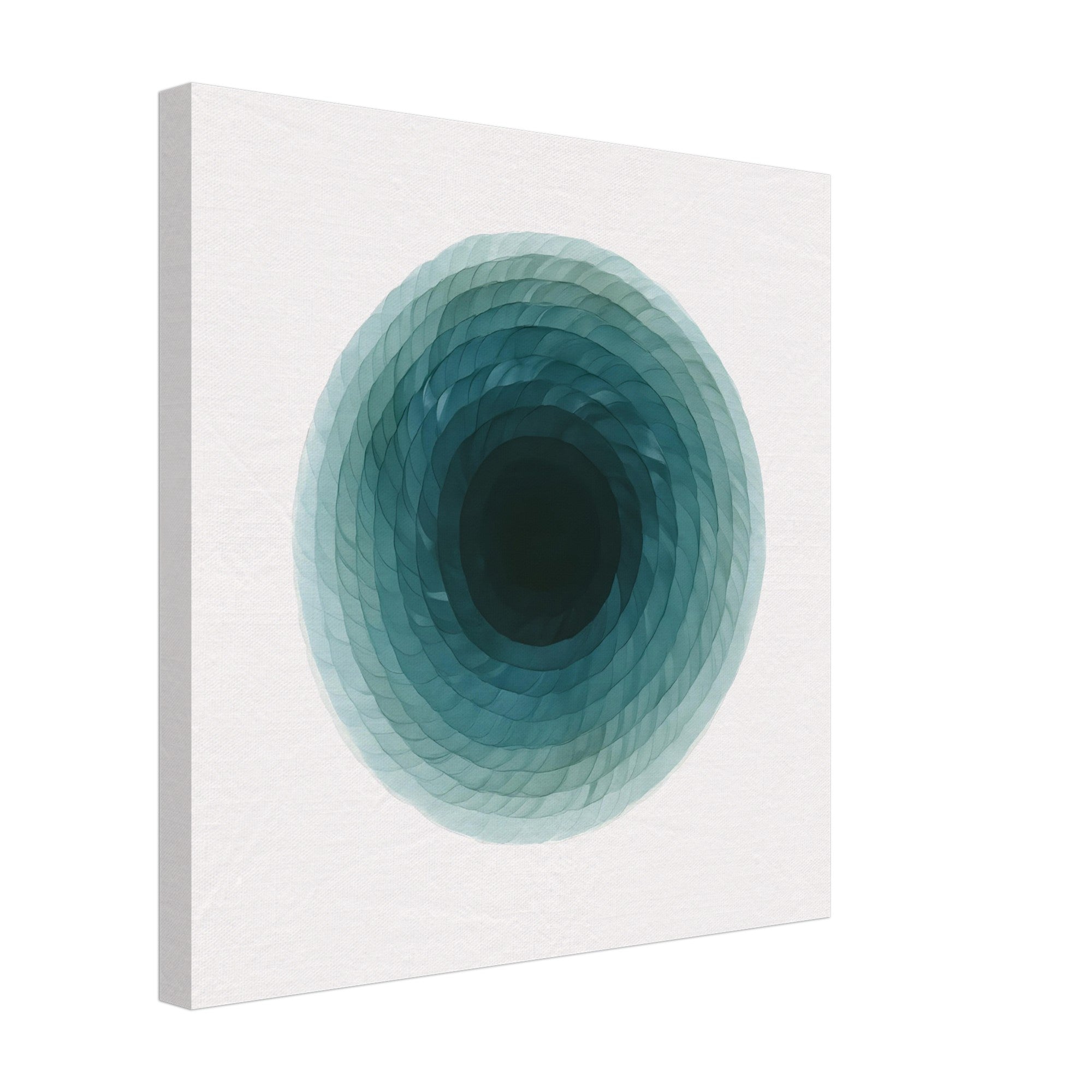 Deep Tranquility Canvas – Abstract Watercolor Spiral Art Print - Slim Canvas - Wall Art 40x40 cm 16x16″