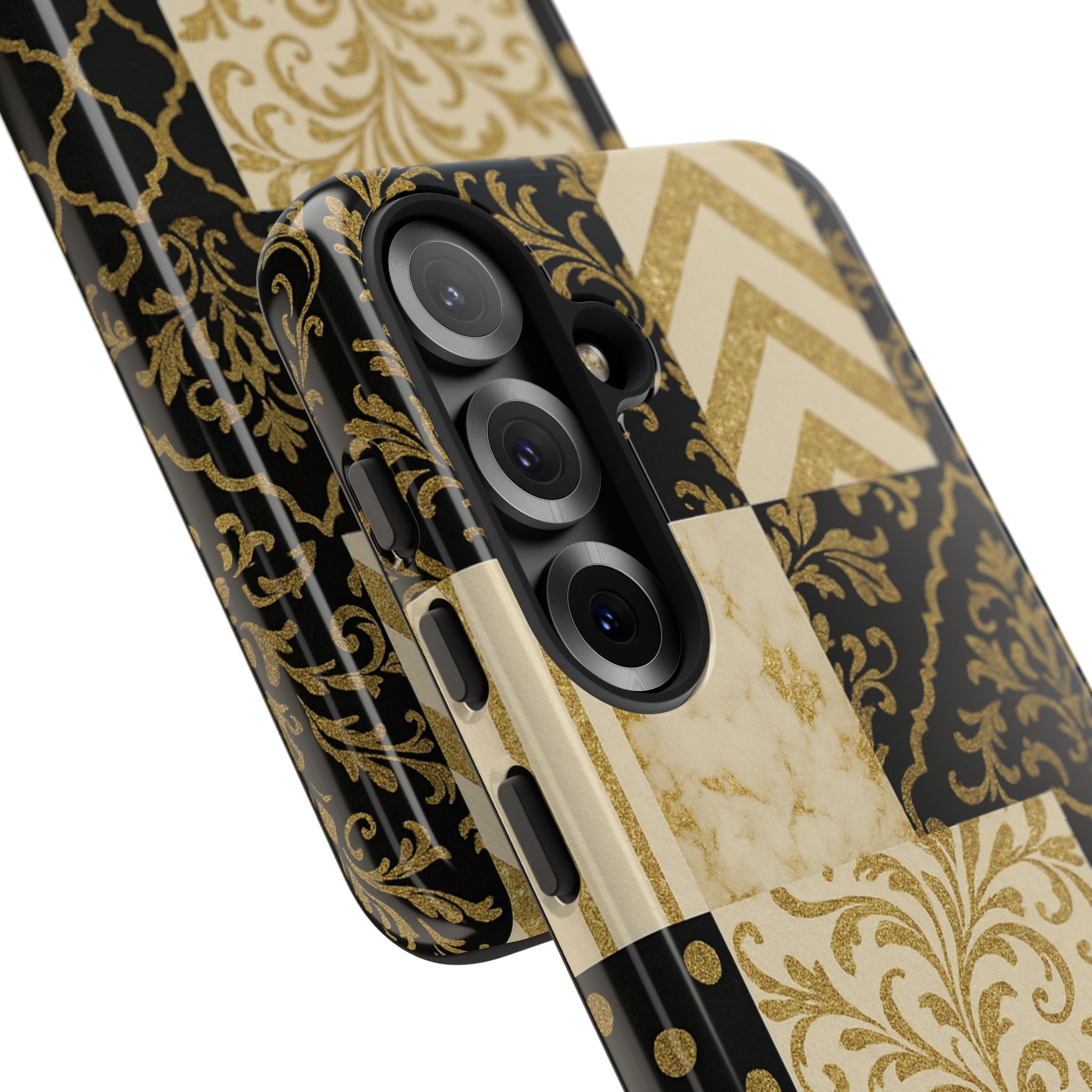Phone Case, Luxury Black and Gold Festive Design for Christmas Gift, Holiday Decor, Tough Cases, Winter Celebration, Elegant iPhone Cover