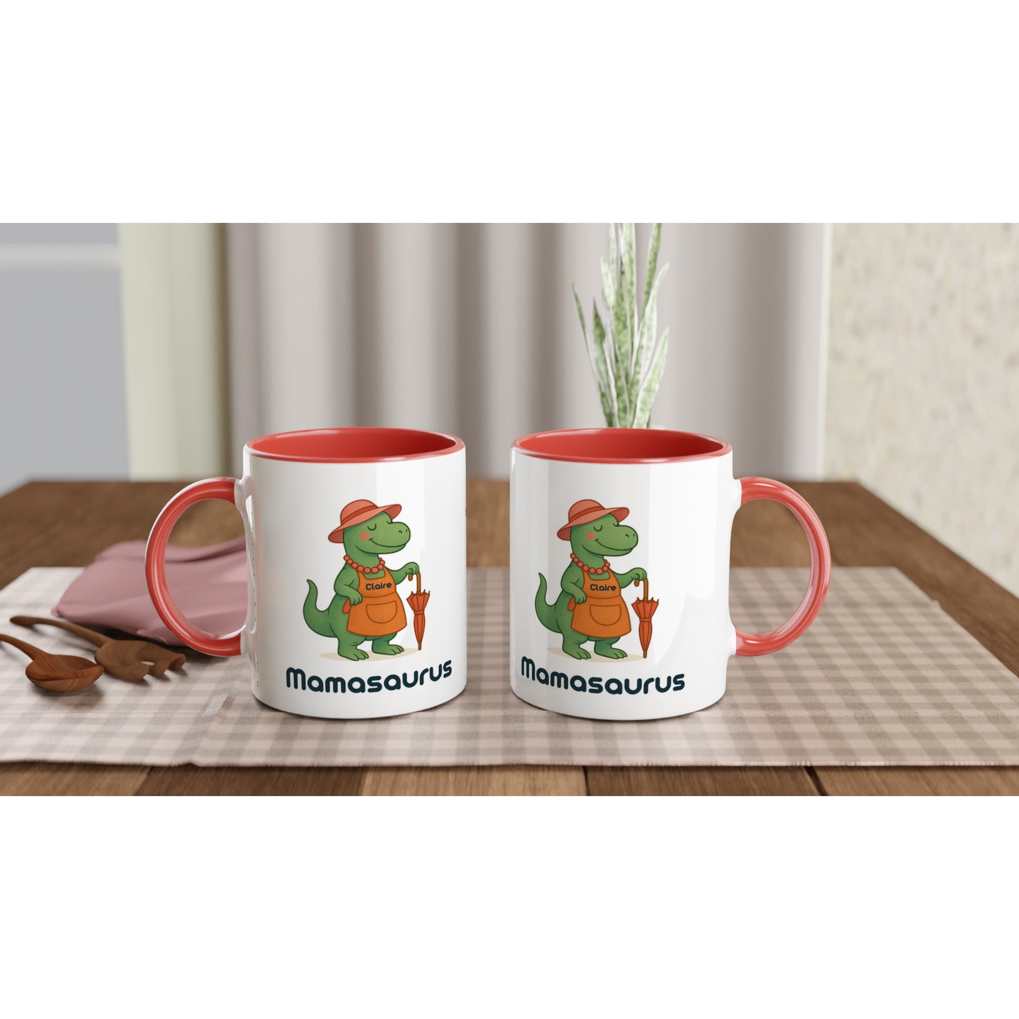 Mamasaurus Mug - Cute Dinosaur Coffee Cup - Perfect Gift for Moms