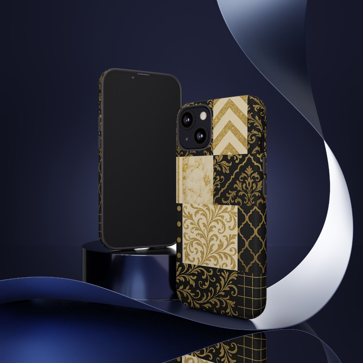 Phone Case, Luxury Black and Gold Festive Design for Christmas Gift, Holiday Decor, Tough Cases, Winter Celebration, Elegant iPhone Cover