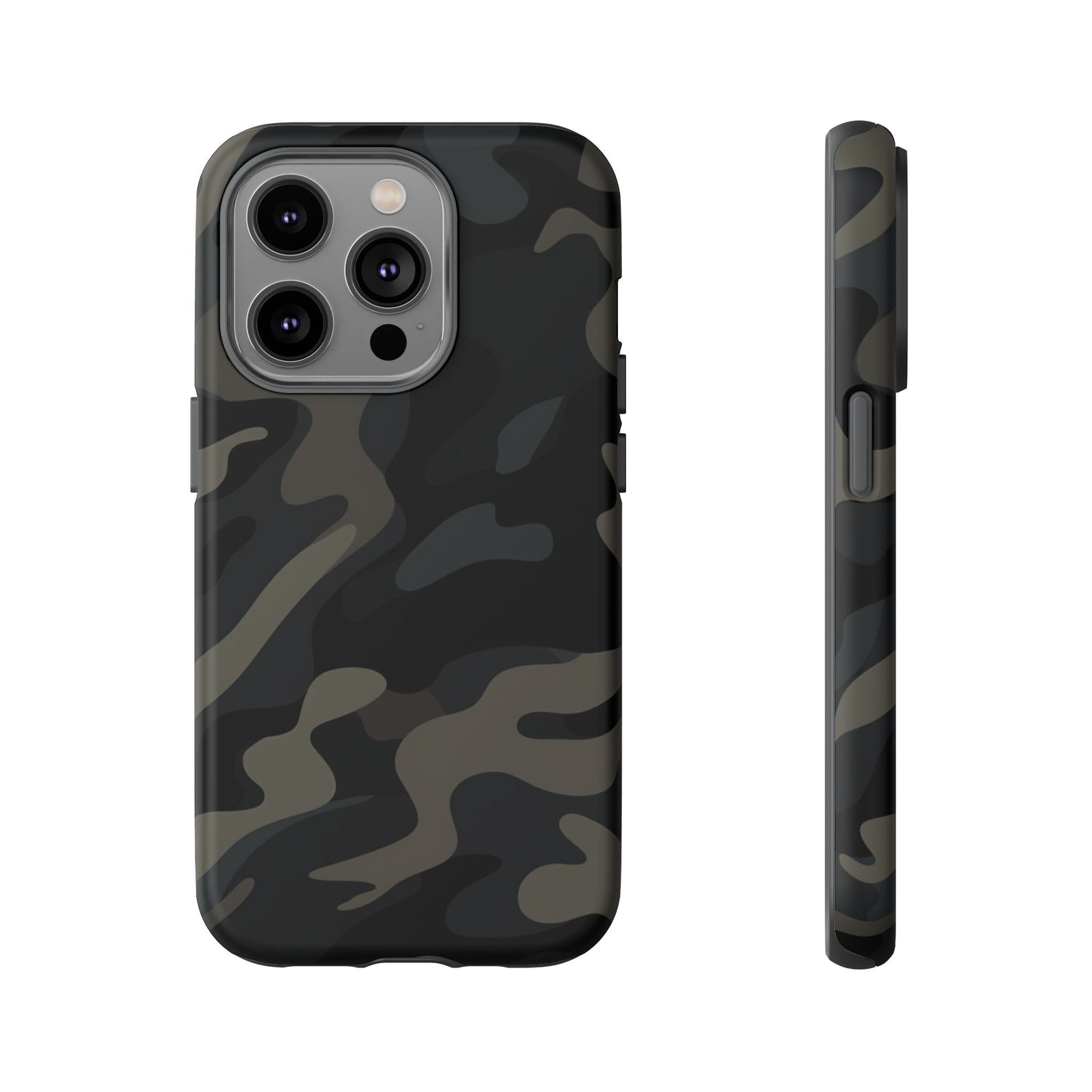 Black Camouflage Phone Case for iPhone, Samsung and Google Pixel iPhone 14 Pro Matte