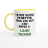 Funny Land Rover Mug – 11oz Luxury Car Driver Gift, Bold Statement Coffee Cup, Land Rover, Range Rover Lover Gift for Him or Her Ceramic Yellow
