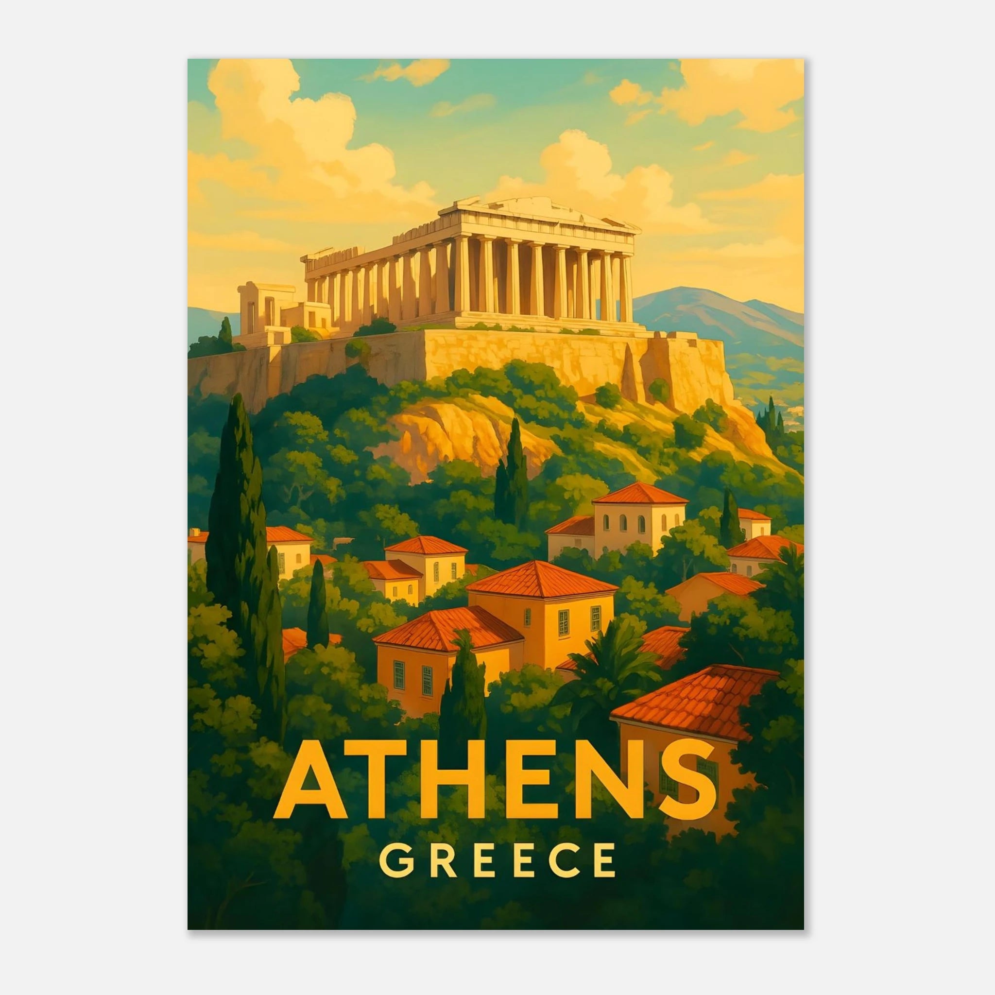 Athens Greece Travel Poster A0 (84.1 x 118.9 cm)