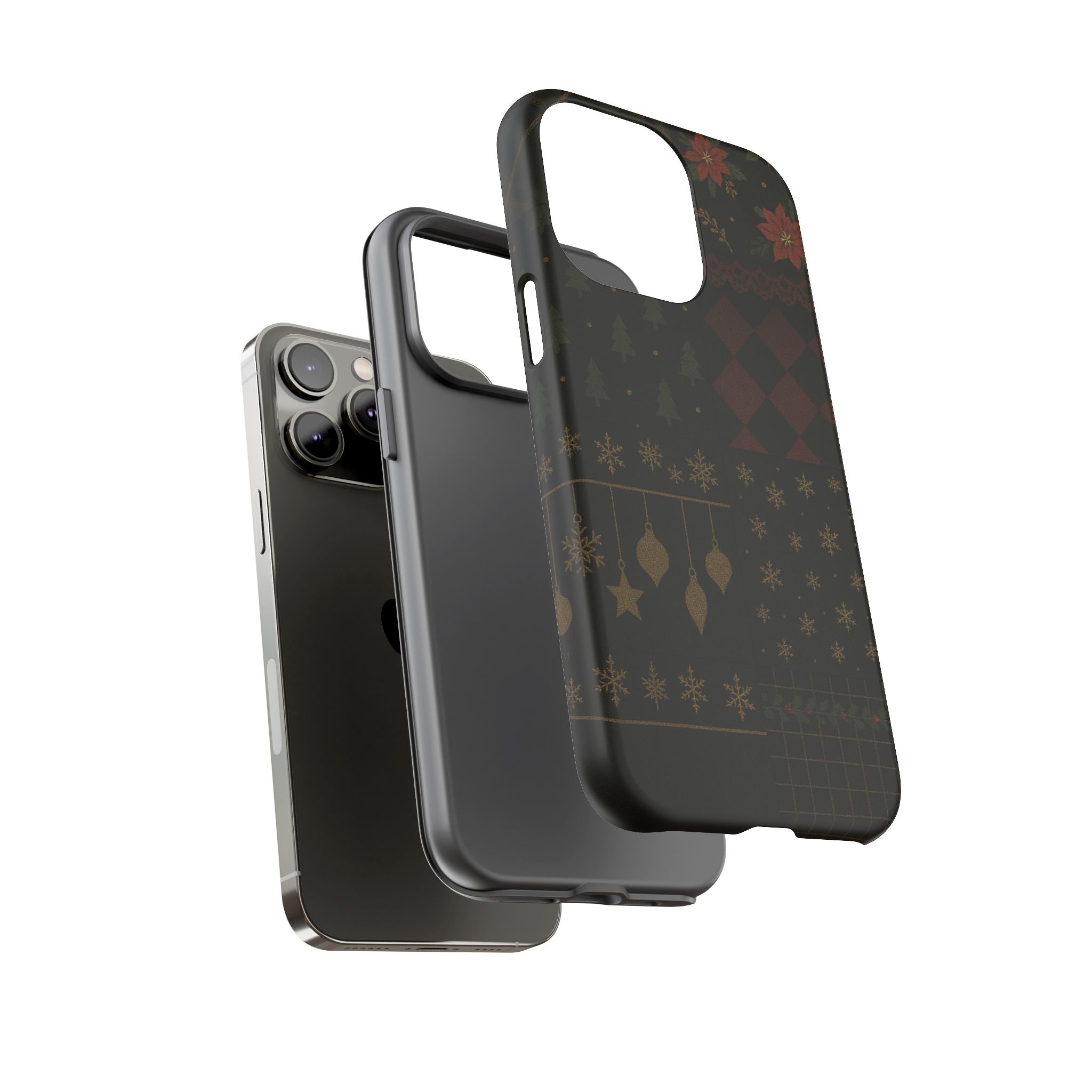 Black Luxury Phone Case for Christmas Festive Season - Tough design