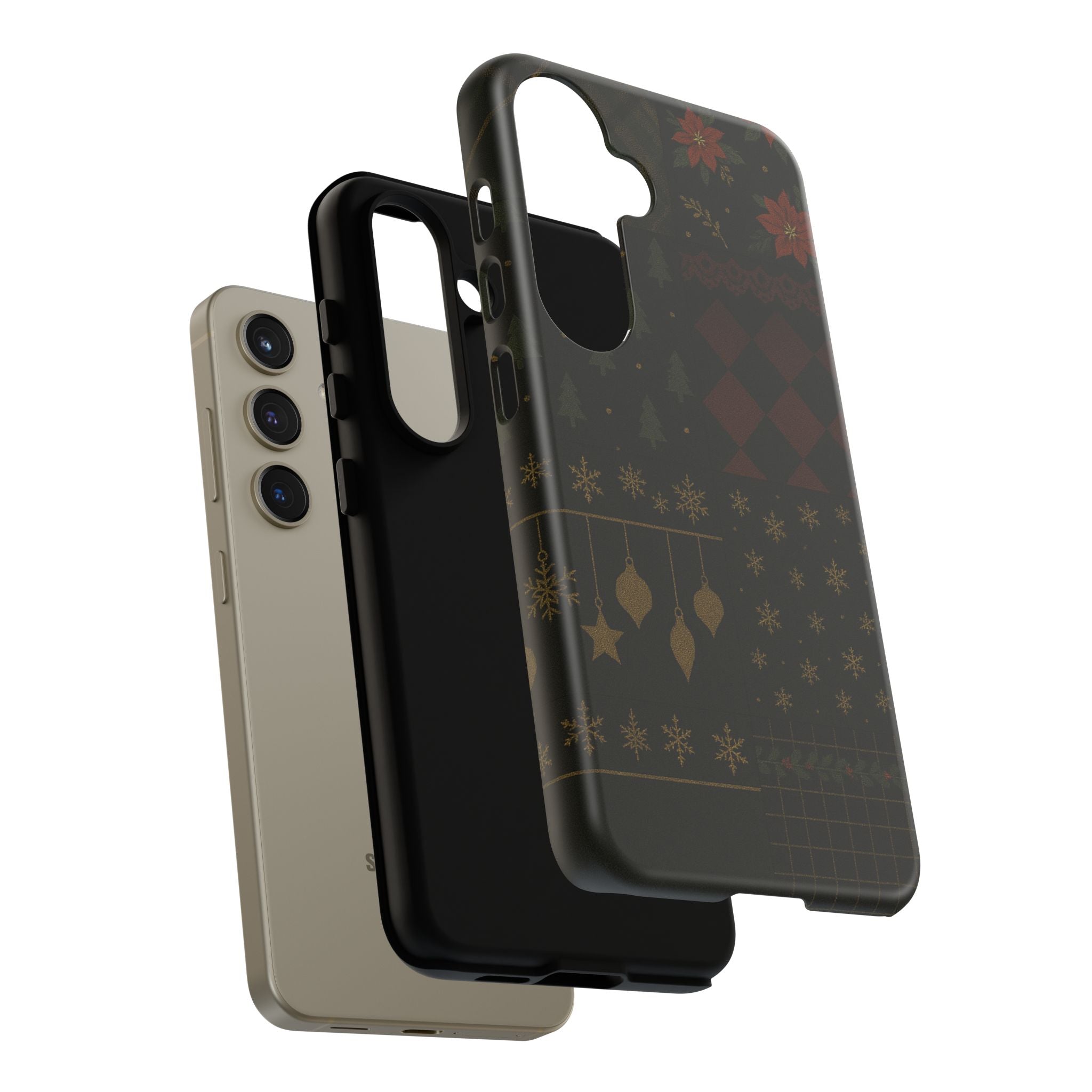 Black Luxury Phone Case for Christmas Festive Season - Tough design