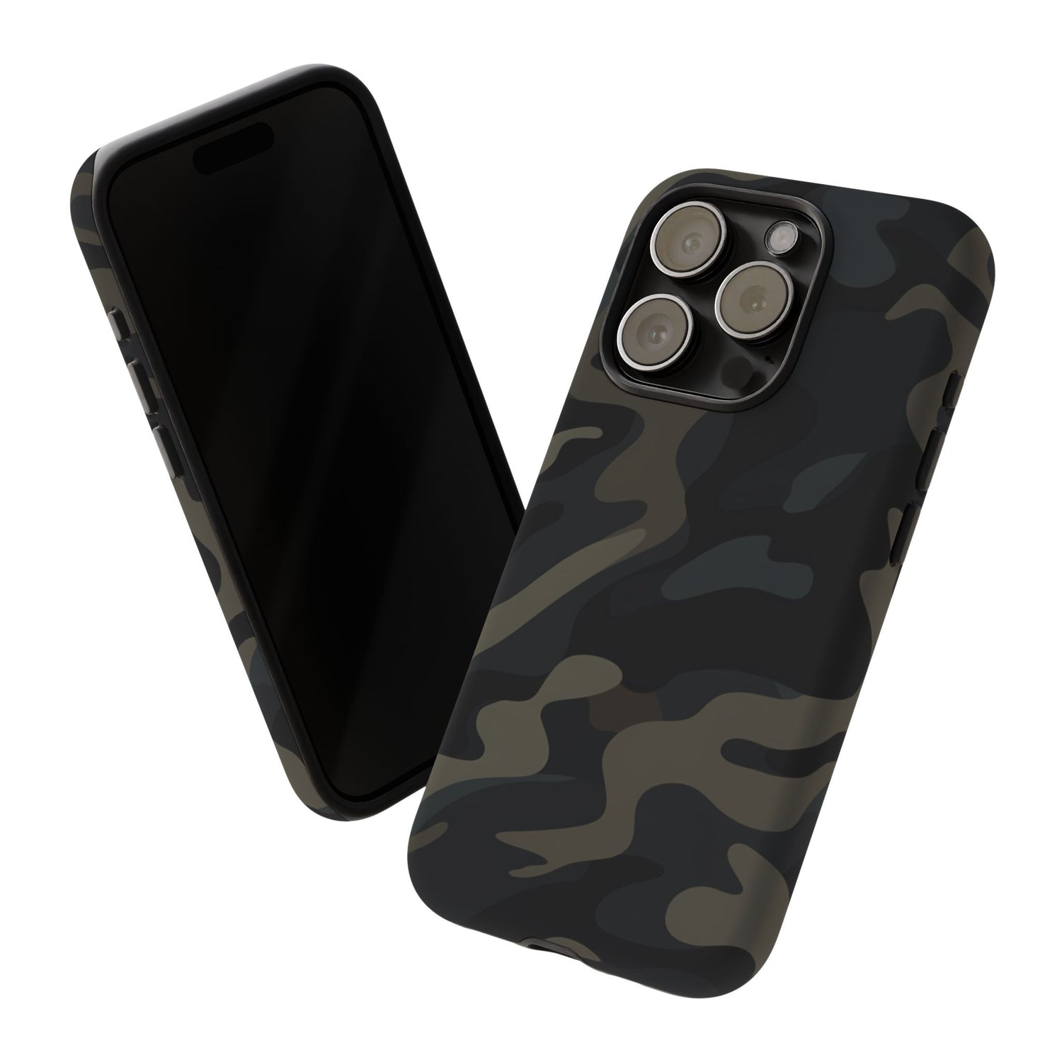 Black Camouflage Phone Case for iPhone, Samsung and Google Pixel