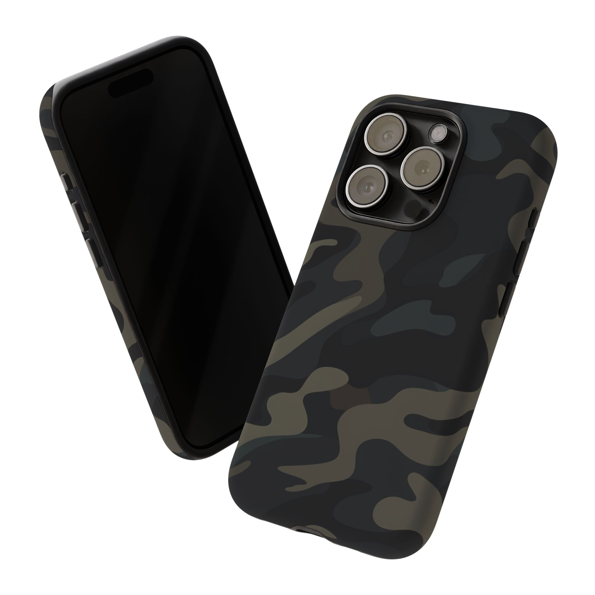 Black Camouflage Phone Case for iPhone, Samsung and Google Pixel
