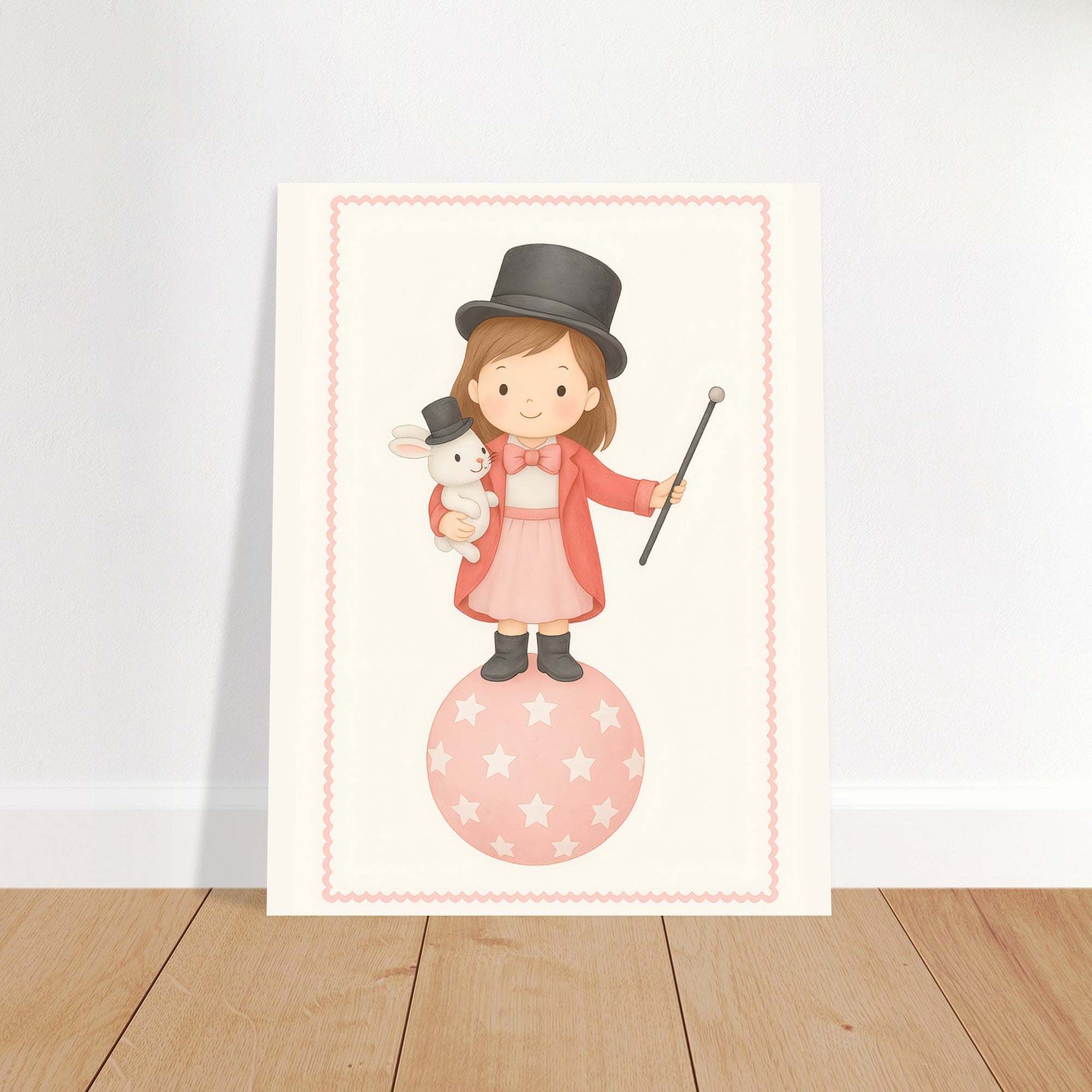 Whimsical Circus Girl Poster - Classic Wall Art for Kids Nursery - Fun & Playful Decor Print 27x35 cm 11x14″