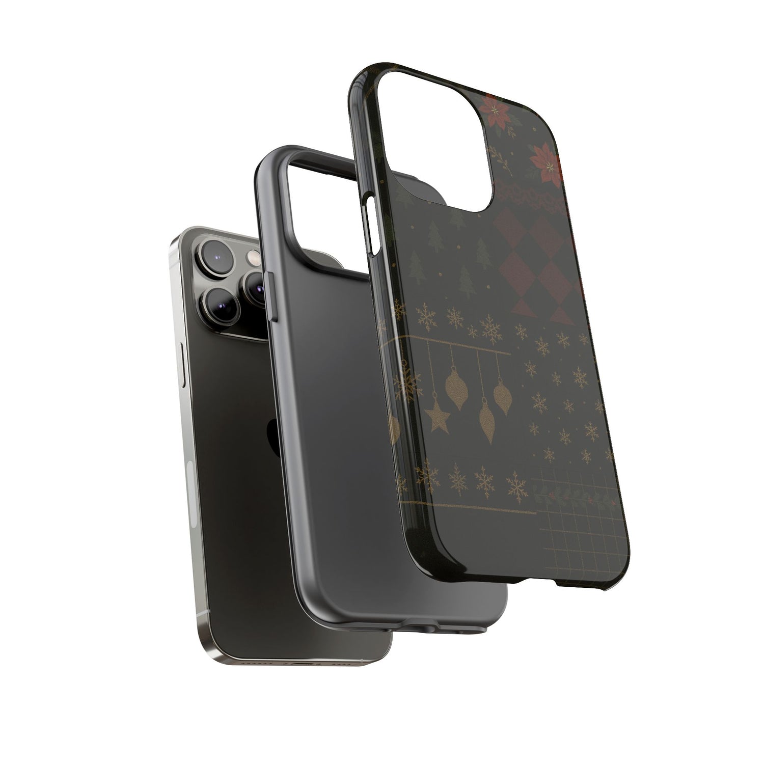 Black Luxury Phone Case for Christmas Festive Season - Tough design