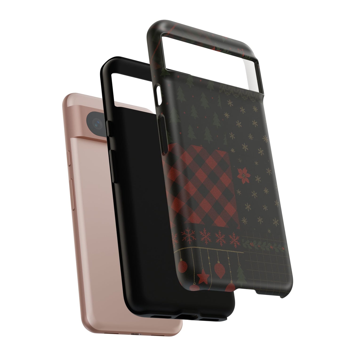 Black Festive Phone Case - Christmas Phone Cover - Tough Design
