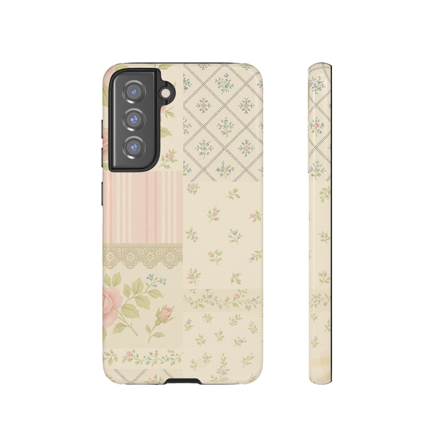Floral Phone Case, Floral Tough Case, Protective Phone Case, Flower Case, Tough Phone Cover, Floral Tech Accessory Samsung Galaxy S21 FE Glossy
