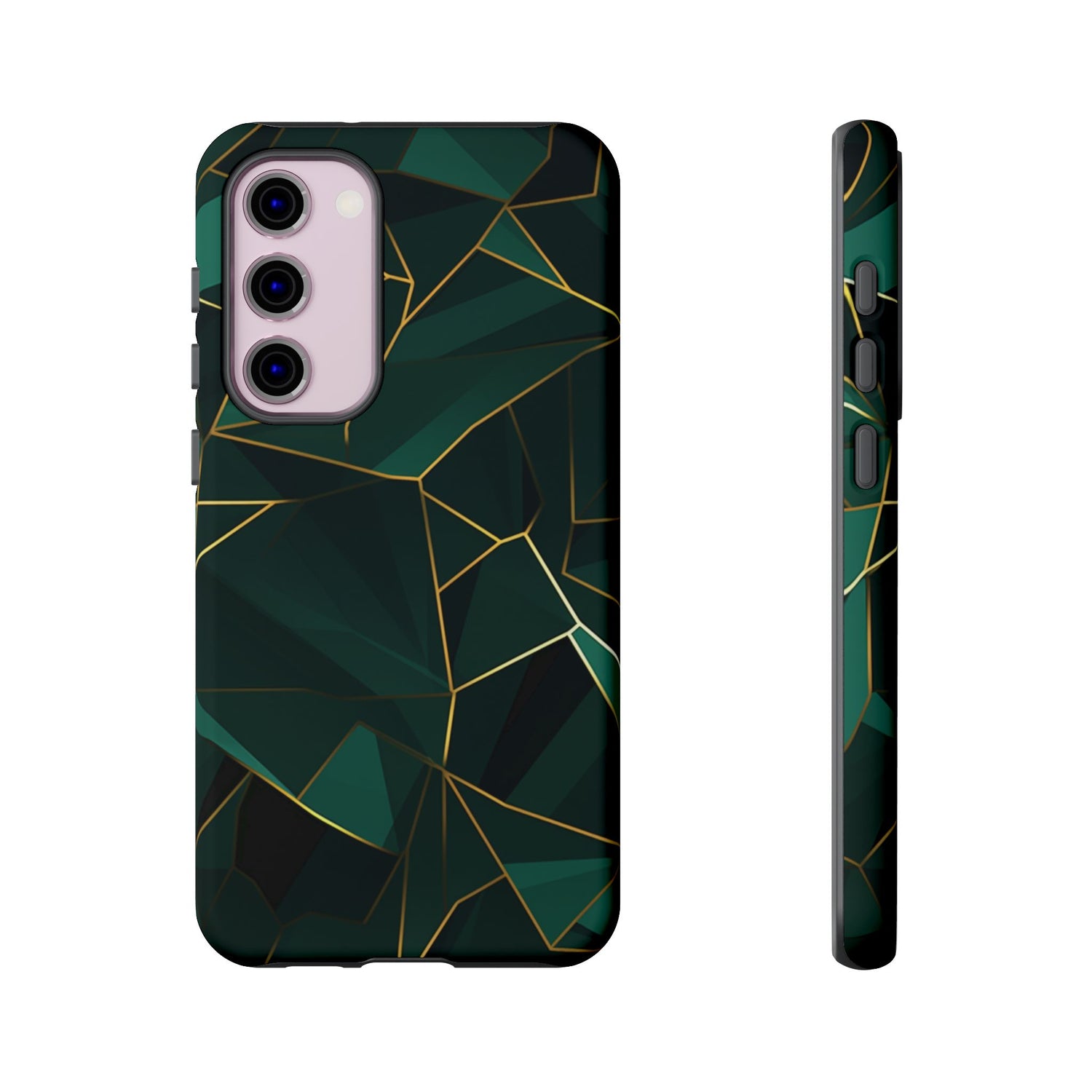 Emerald Veil - Geometric Luxe Phone Case Samsung Galaxy S23 Plus Matte