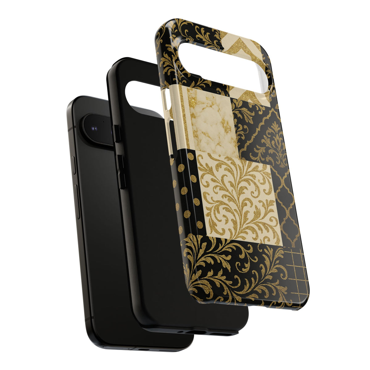 Phone Case, Luxury Black and Gold Festive Design for Christmas Gift, Holiday Decor, Tough Cases, Winter Celebration, Elegant iPhone Cover