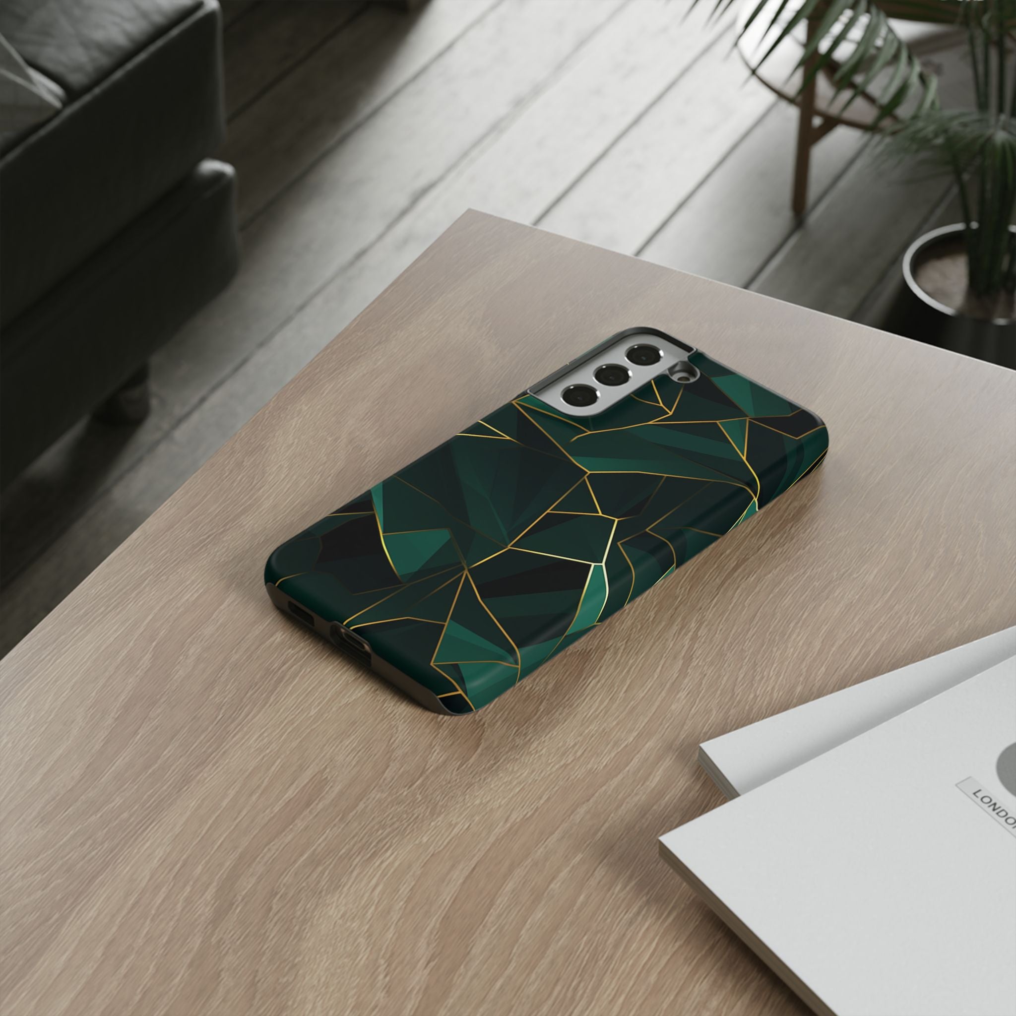 Emerald Veil - Geometric Luxe Phone Case