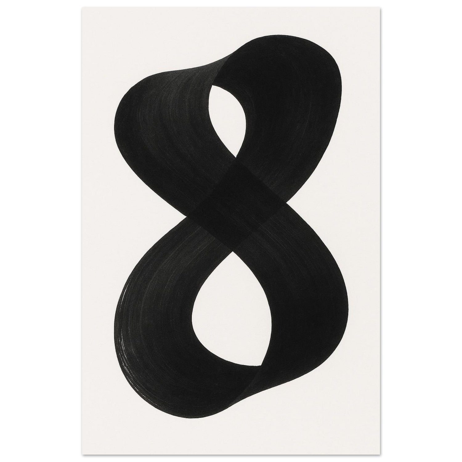 Infinity Abstract Brushstroke Art Print - Modern Minimalist Poster in Pink, Blue, Ochre, Black 40x60 cm 16x24″ Black