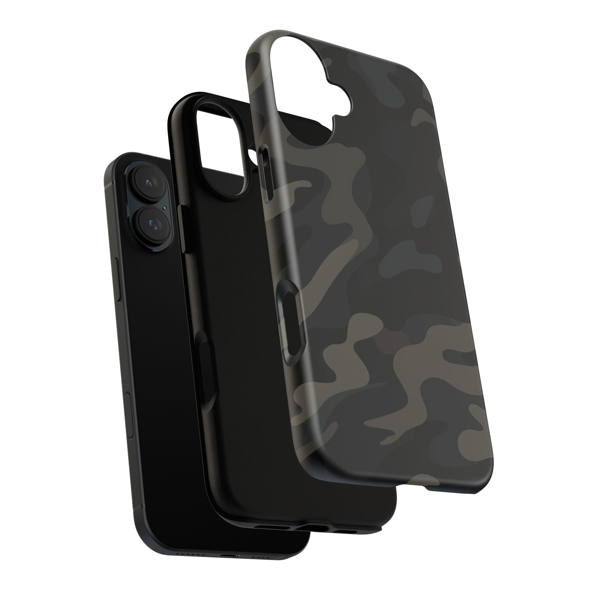 Black Camouflage Phone Case for iPhone, Samsung and Google Pixel