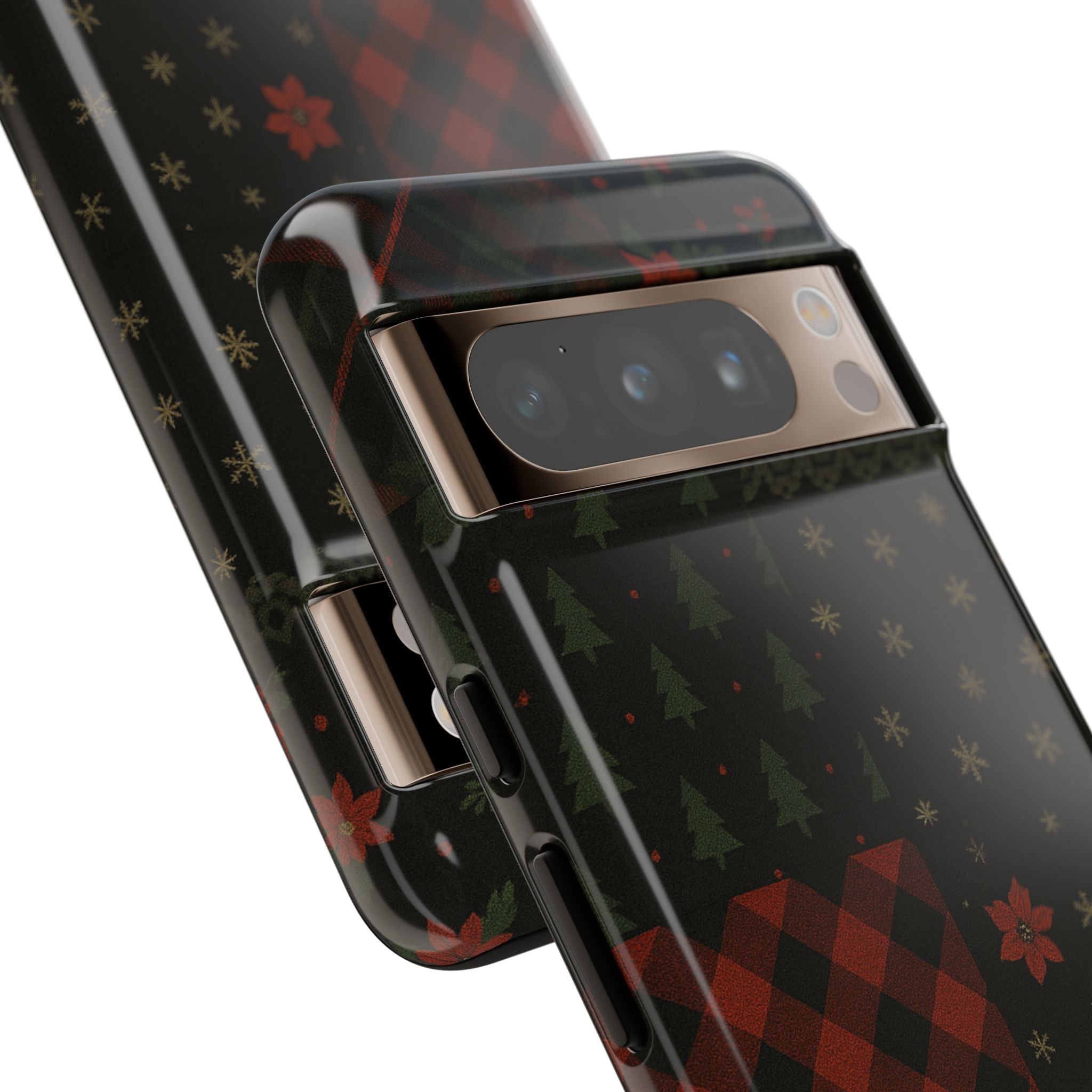 Black Festive Phone Case - Christmas Phone Cover - Tough Design
