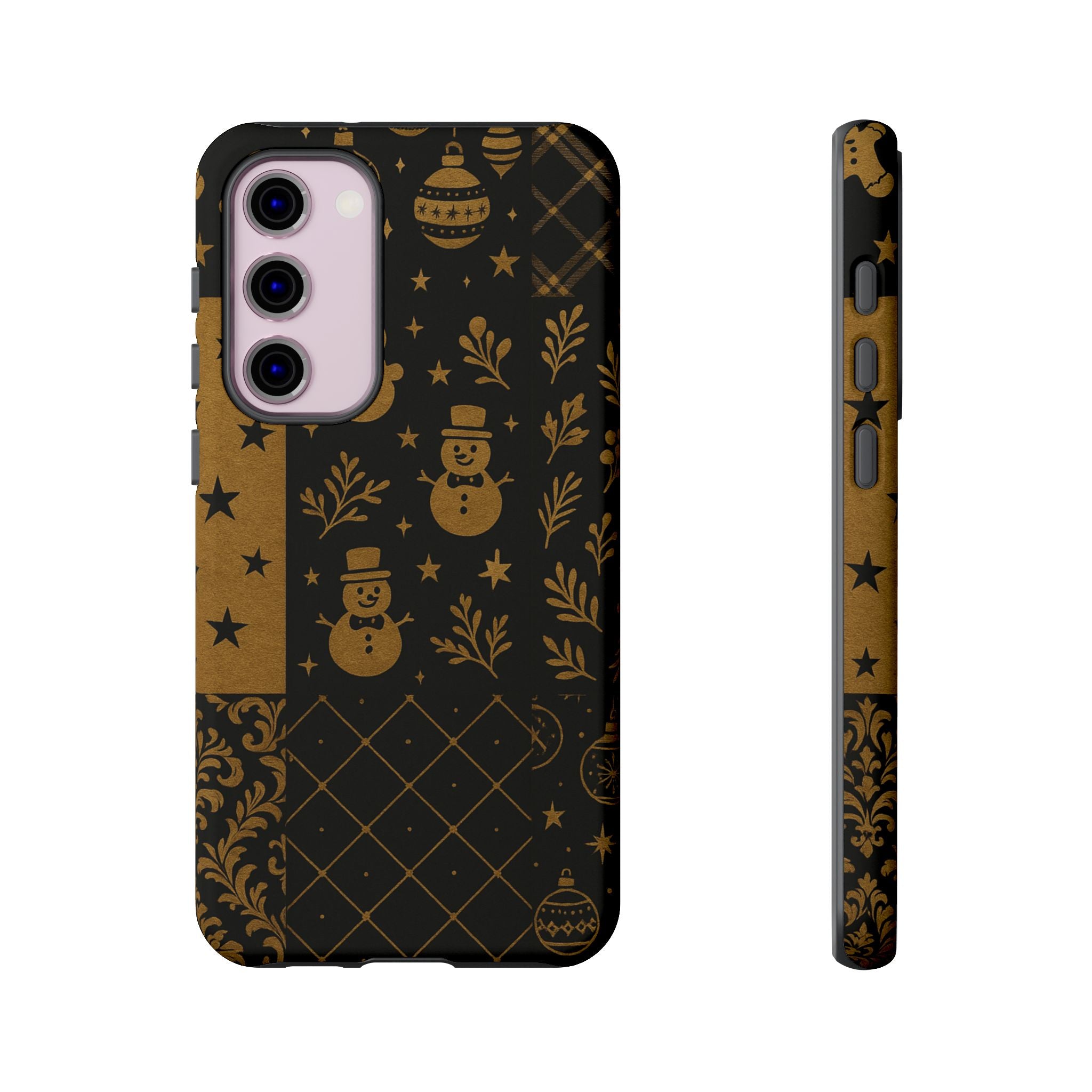 Black Festive Phone Case | Christmas Gift | Holiday Decor | Snowman Design | Tough Cases | Winter Celebration Samsung Galaxy S23 Plus Matte