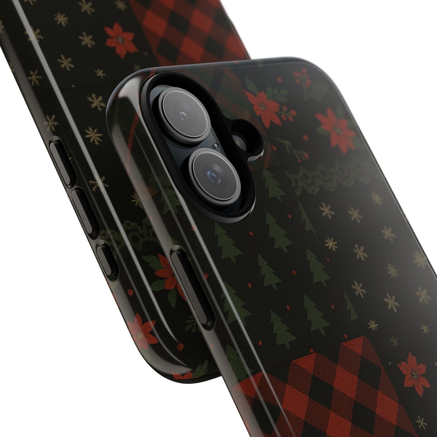Black Festive Phone Case - Christmas Phone Cover - Tough Design