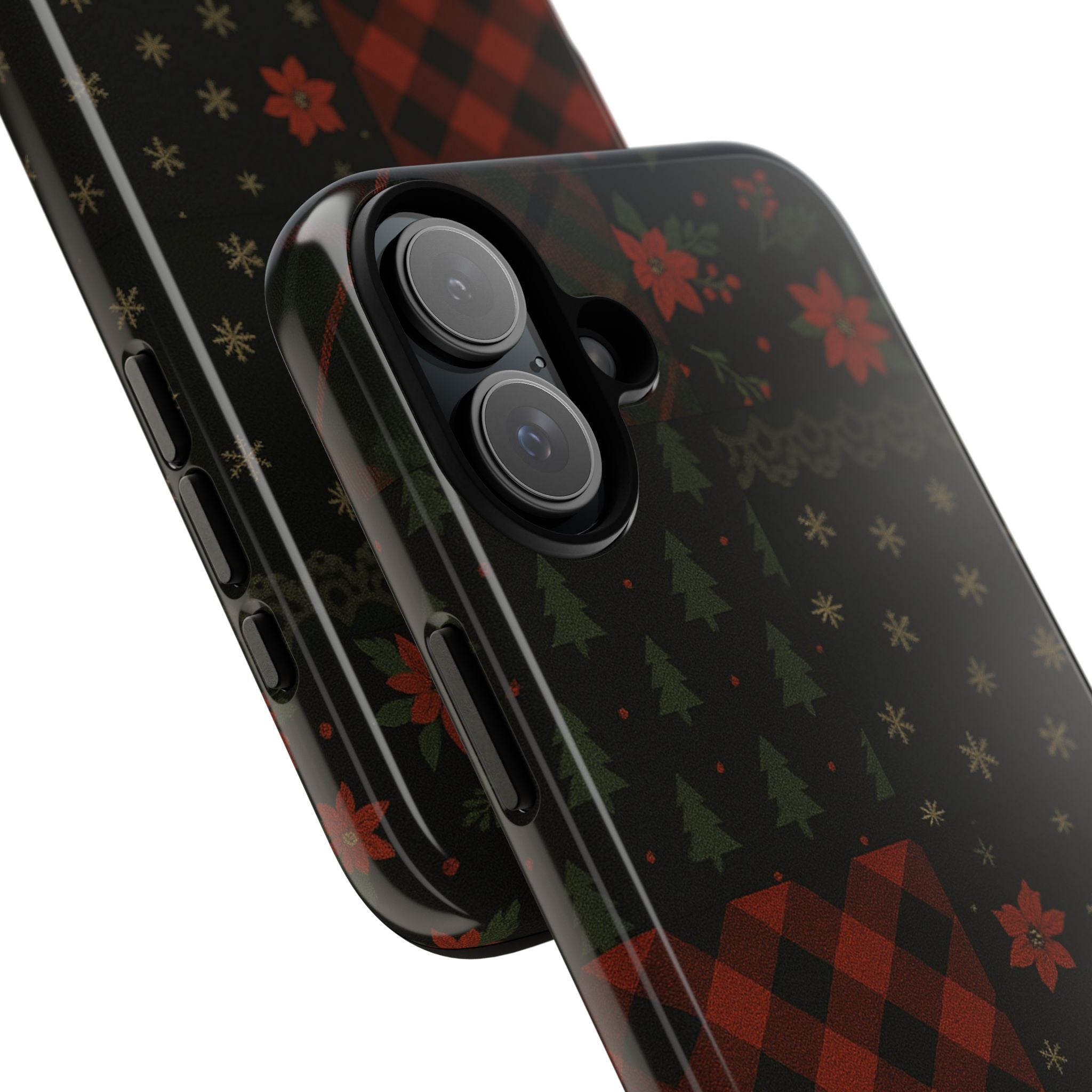 Black Festive Phone Case - Christmas Phone Cover - Tough Design