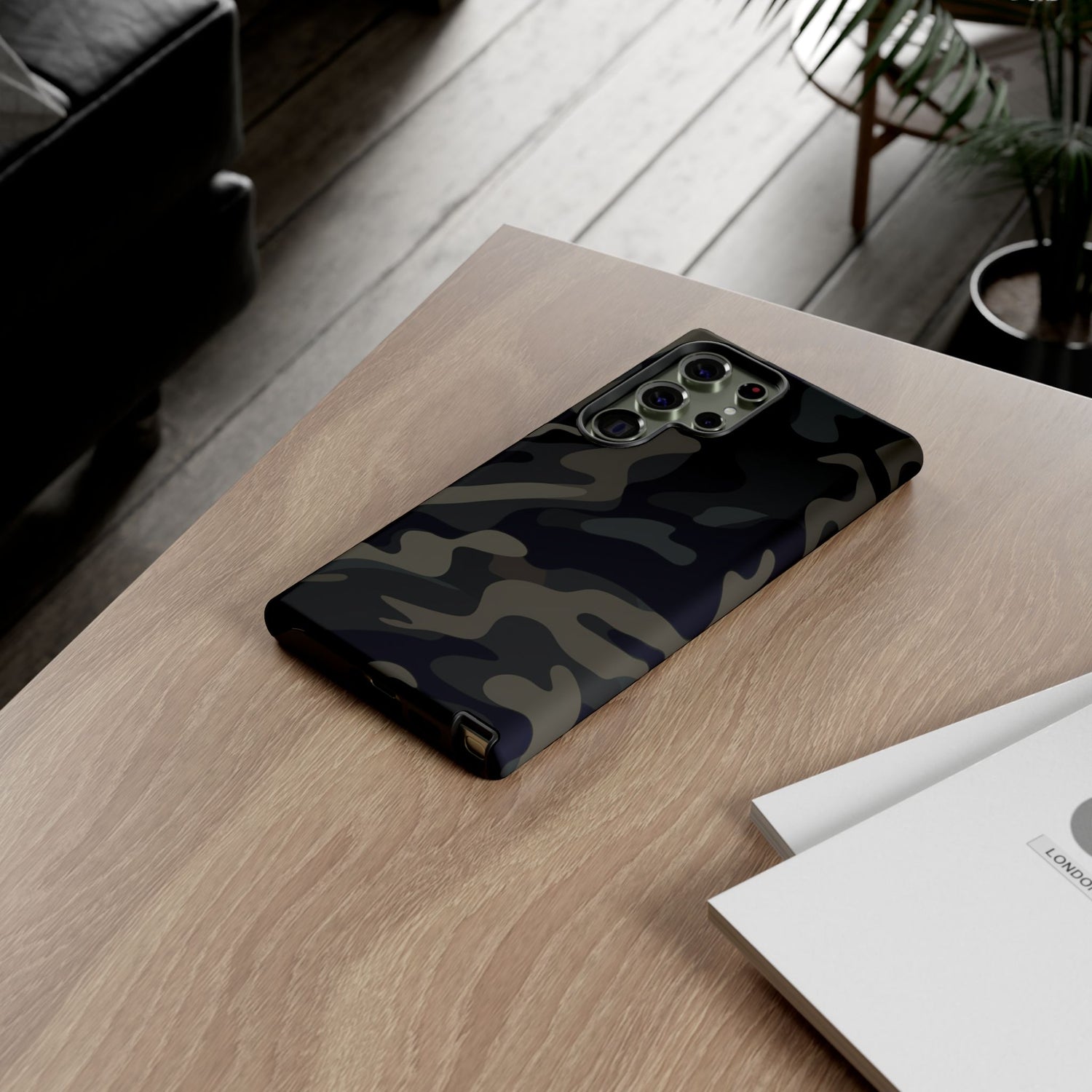 Black Camouflage Phone Case for iPhone, Samsung and Google Pixel