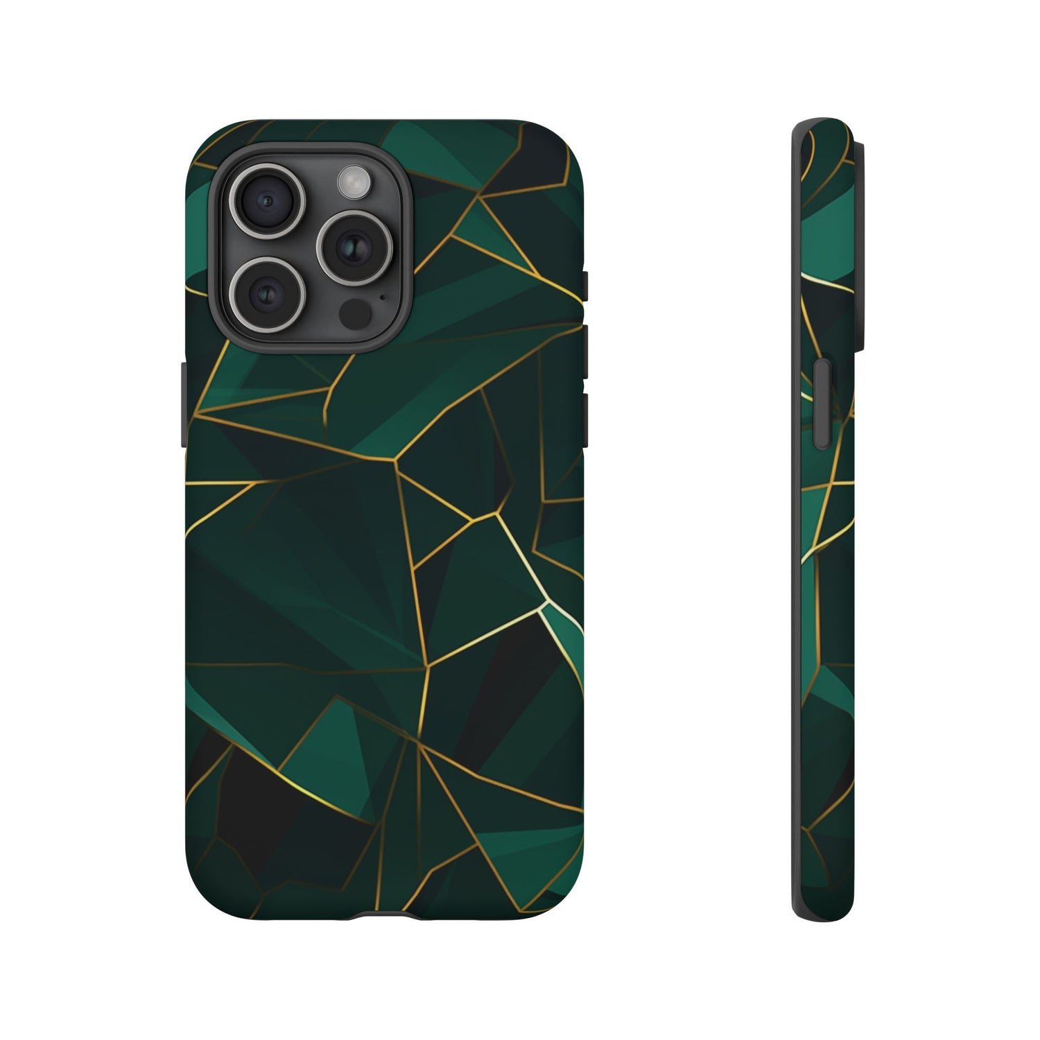 Emerald Veil - Geometric Luxe Phone Case iPhone 15 Pro Max Matte