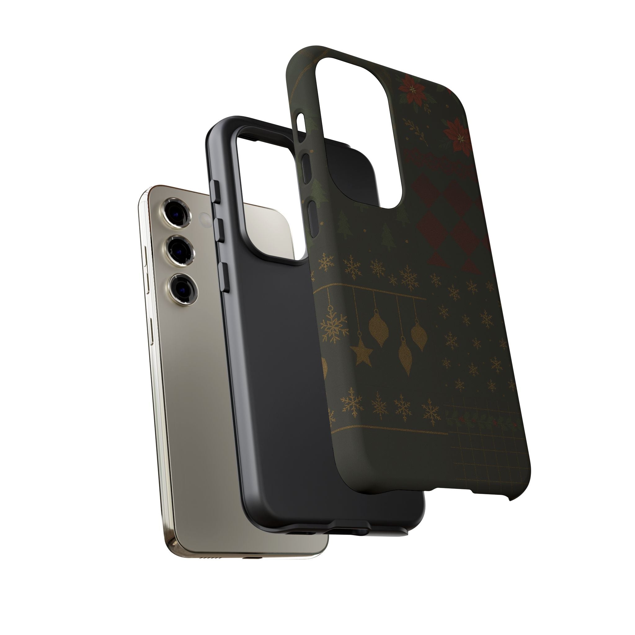 Black Luxury Phone Case for Christmas Festive Season - Tough design