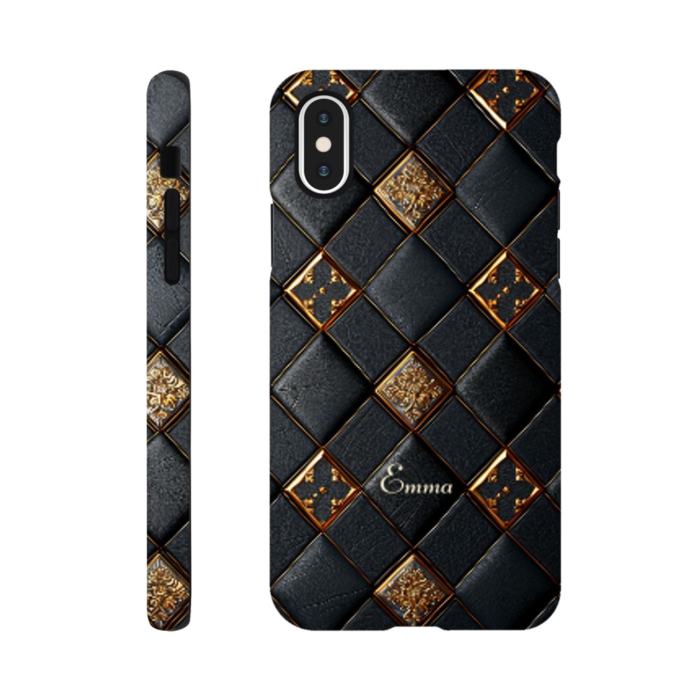 Personalized iPhone 16 and 15 Pro Max Cover,Luxury Checkers Pattern Tough Case,Custom Design,iPhone 16,15,14,13,12,11 iPhone XS