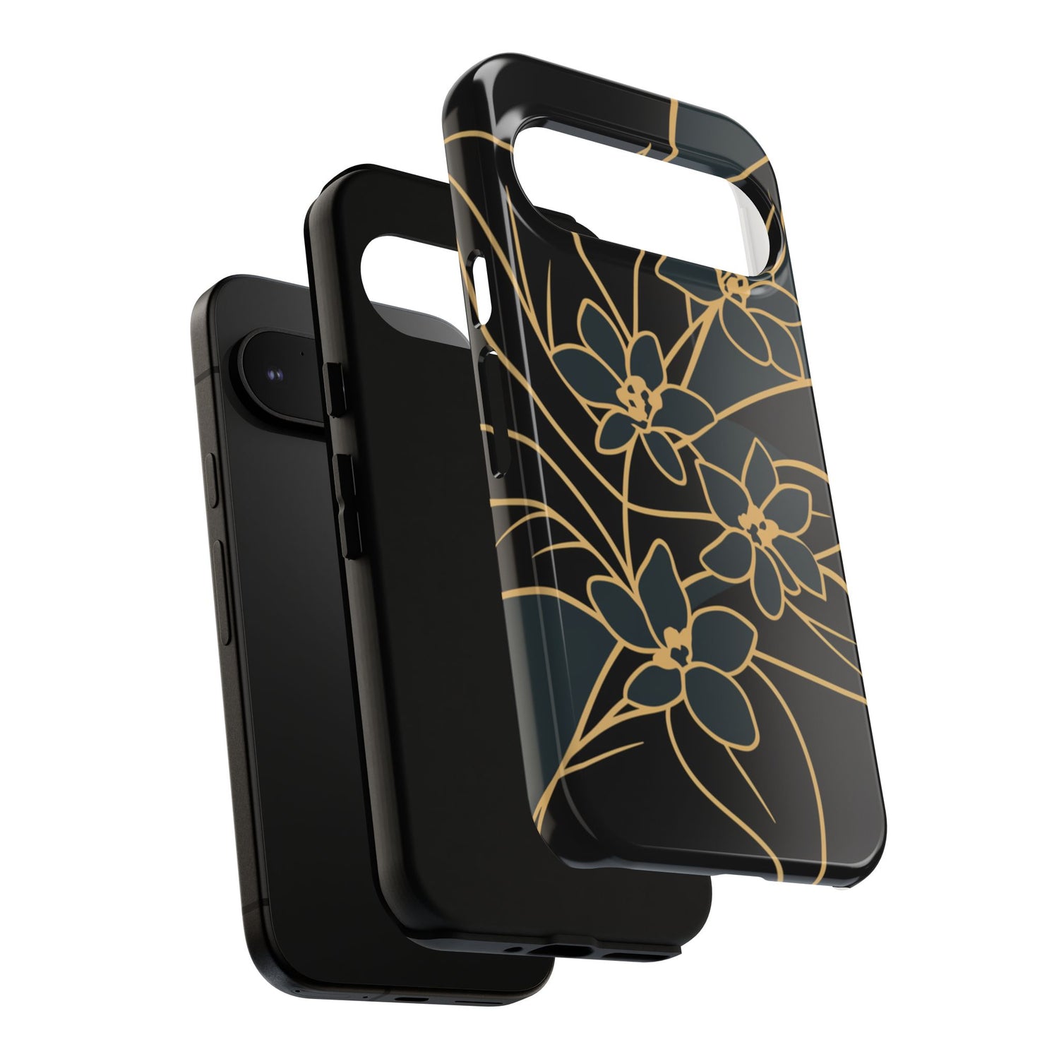 Golden Bloom - Elegant Floral Line Art Phone Case