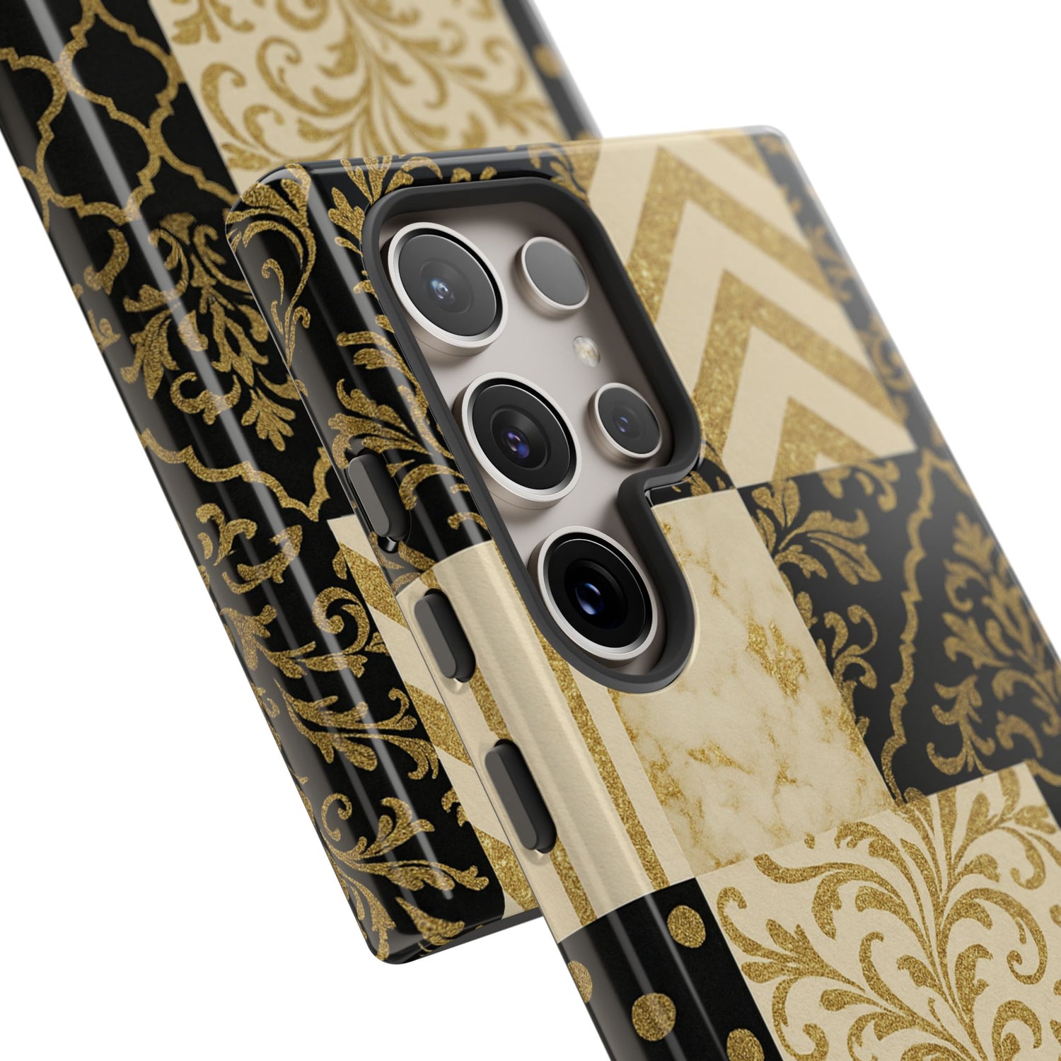 Phone Case, Luxury Black and Gold Festive Design for Christmas Gift, Holiday Decor, Tough Cases, Winter Celebration, Elegant iPhone Cover