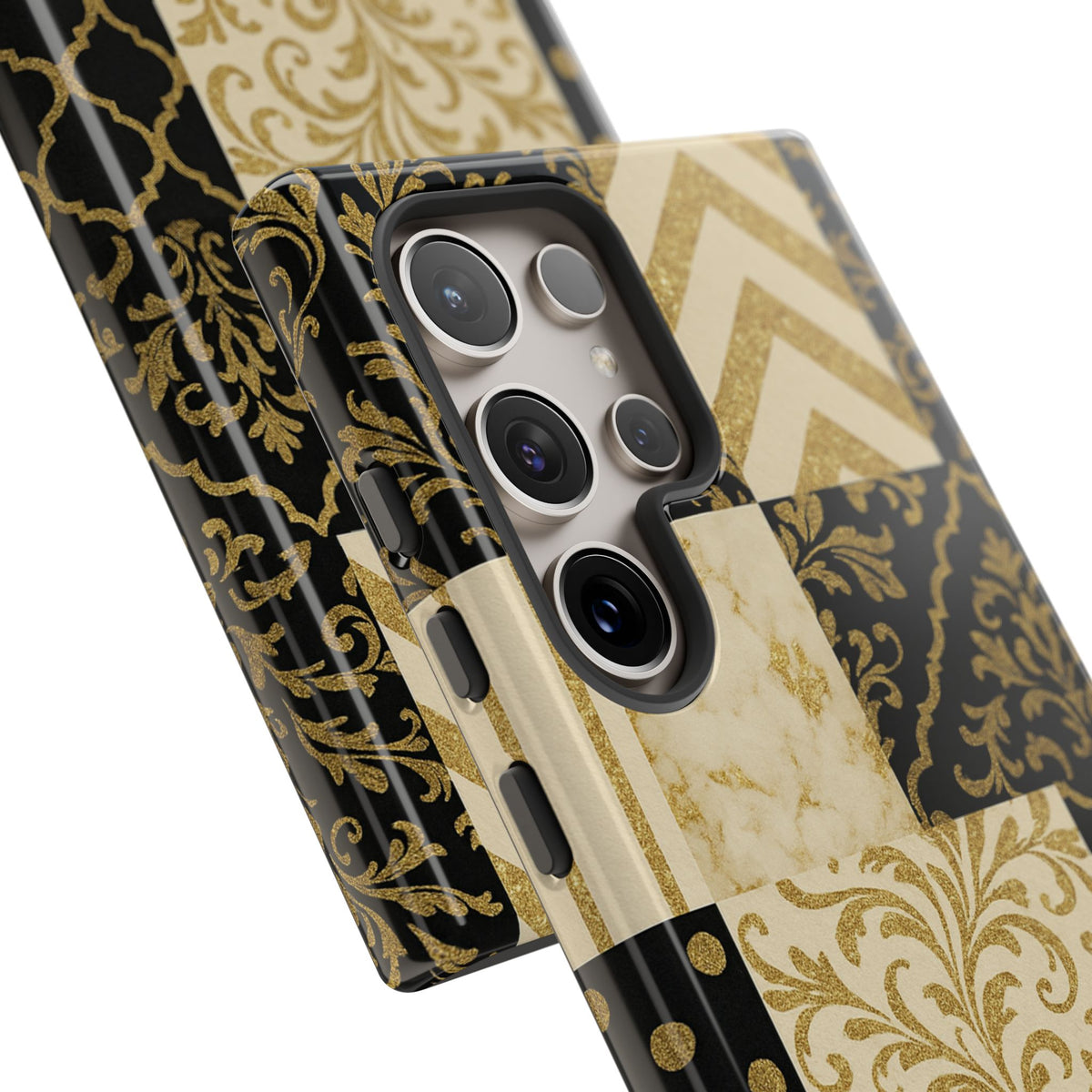 Phone Case, Luxury Black and Gold Festive Design for Christmas Gift, Holiday Decor, Tough Cases, Winter Celebration, Elegant iPhone Cover