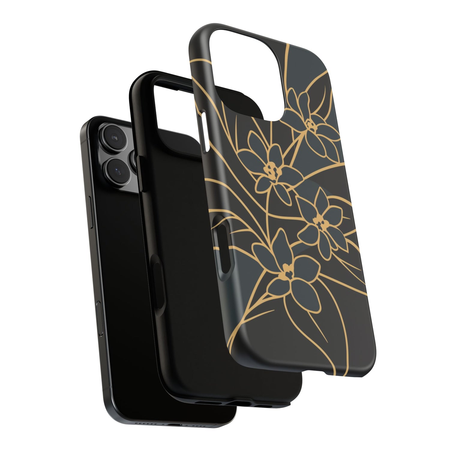 Golden Bloom - Elegant Floral Line Art Phone Case