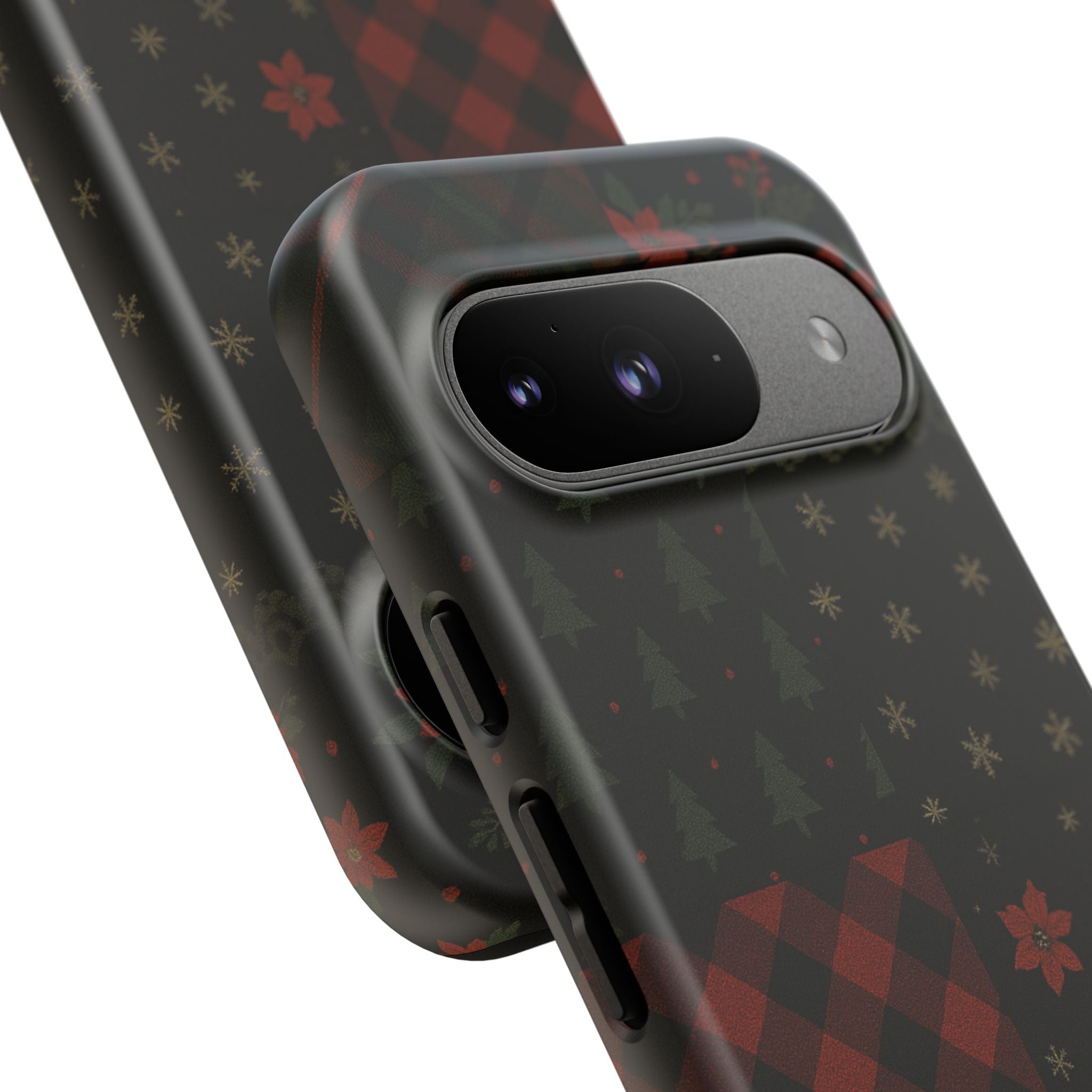 Black Festive Phone Case - Christmas Phone Cover - Tough Design