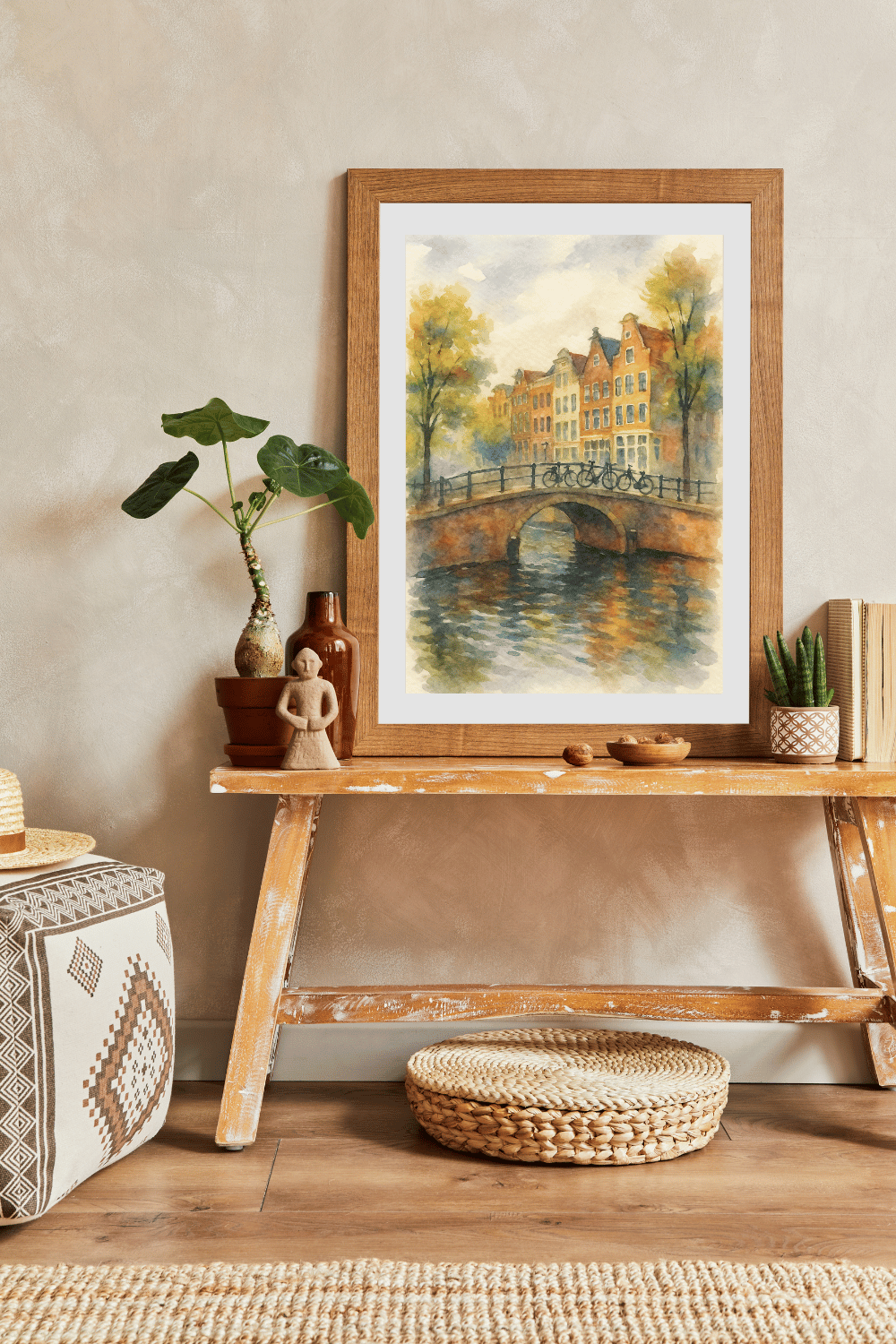Amsterdam Canal Watercolor Print - Netherlands Travel Poster