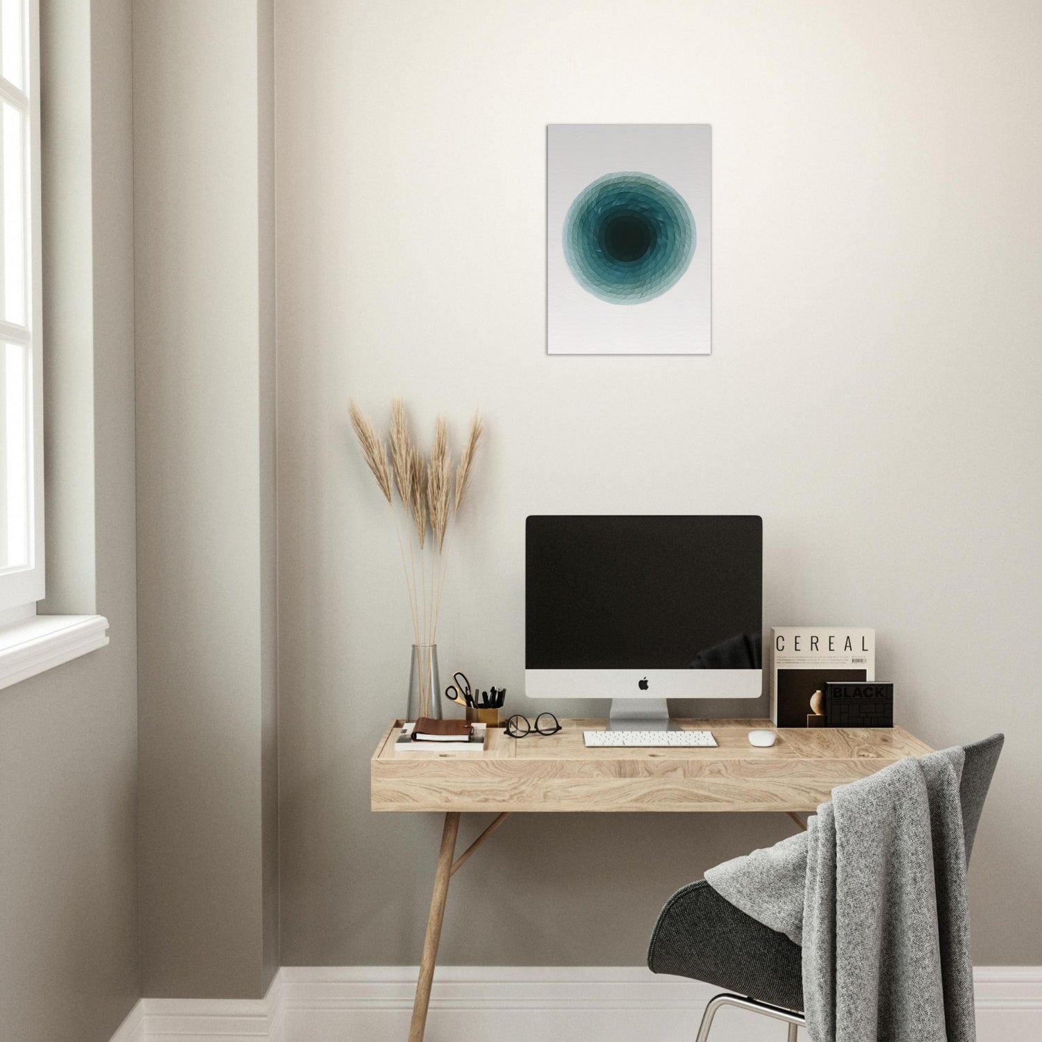 Deep Tranquility Canvas – Abstract Watercolor Spiral Art Print - Slim Canvas - Wall Art