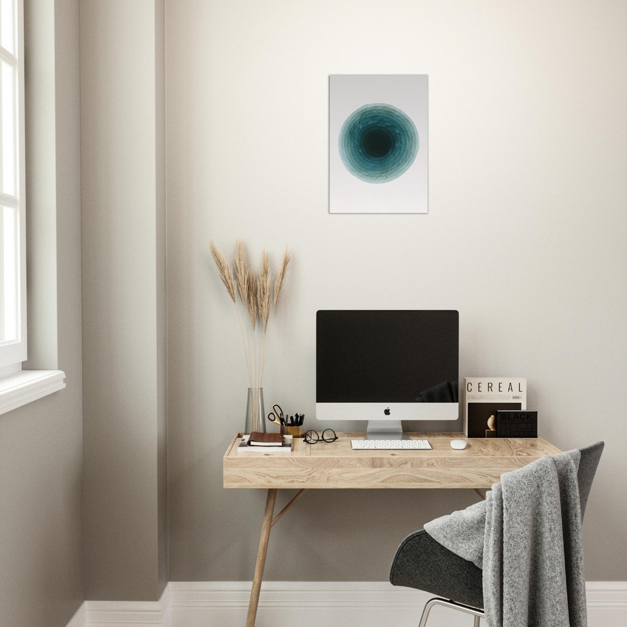 Deep Tranquility Canvas – Abstract Watercolor Spiral Art Print - Slim Canvas - Wall Art