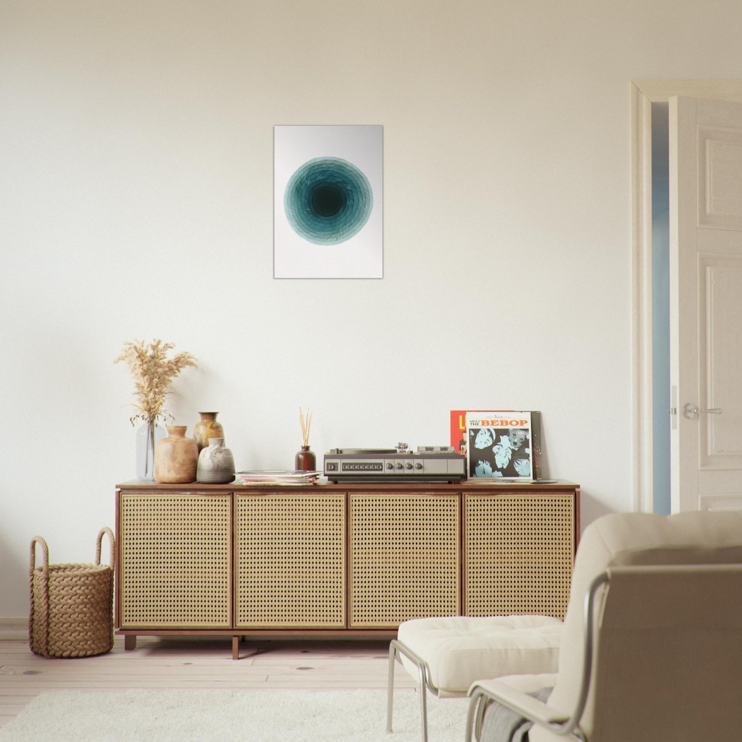 Deep Tranquility Canvas – Abstract Watercolor Spiral Art Print - Slim Canvas - Wall Art