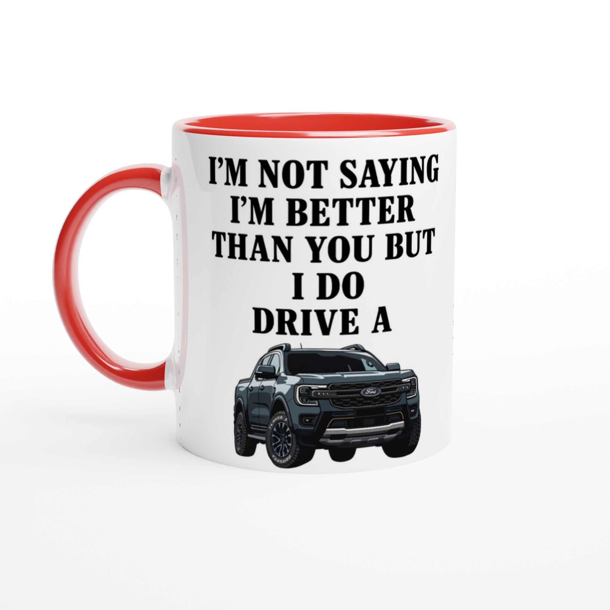 Personalized Ford Ranger Wildtrak Mug - Custom Offroad Car Lover Gift | 11oz Ceramic - Colorful Design Ceramic Red
